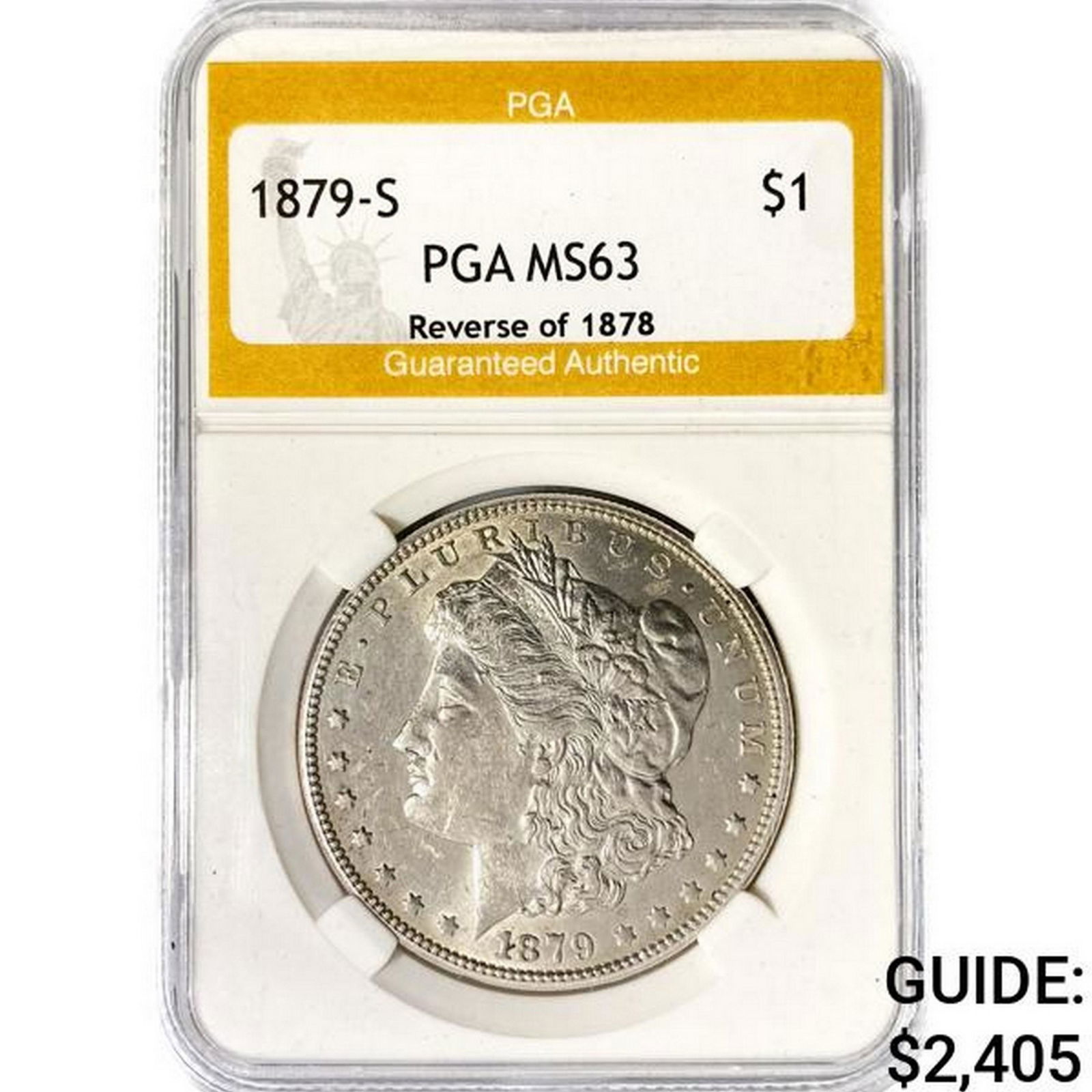 1879-S Morgan Silver Dollar PGA MS63 Rev of 78 (1 of 2)