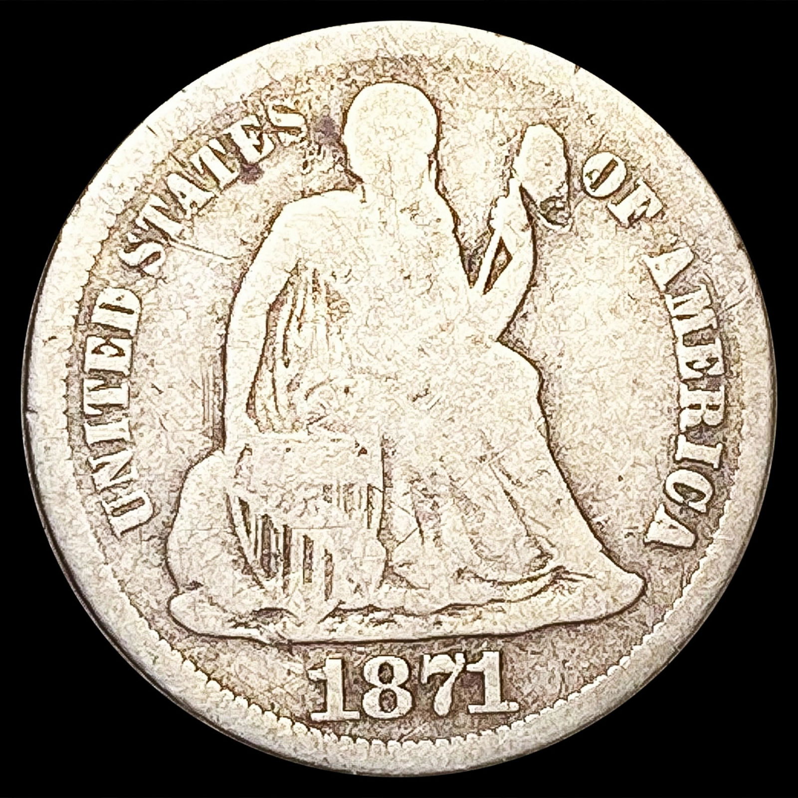 1871-S Seated Liberty Dime NICELY CIRCULATED (1 of 2)