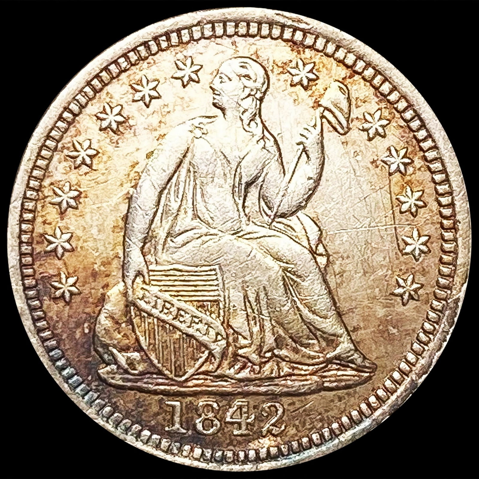 1842 Seated Liberty Half Dime CLOSELY UNCIRCULATED (1 of 2)