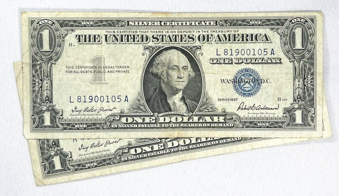 (2) 1957 $1 Silver Certificates (1 of 2)