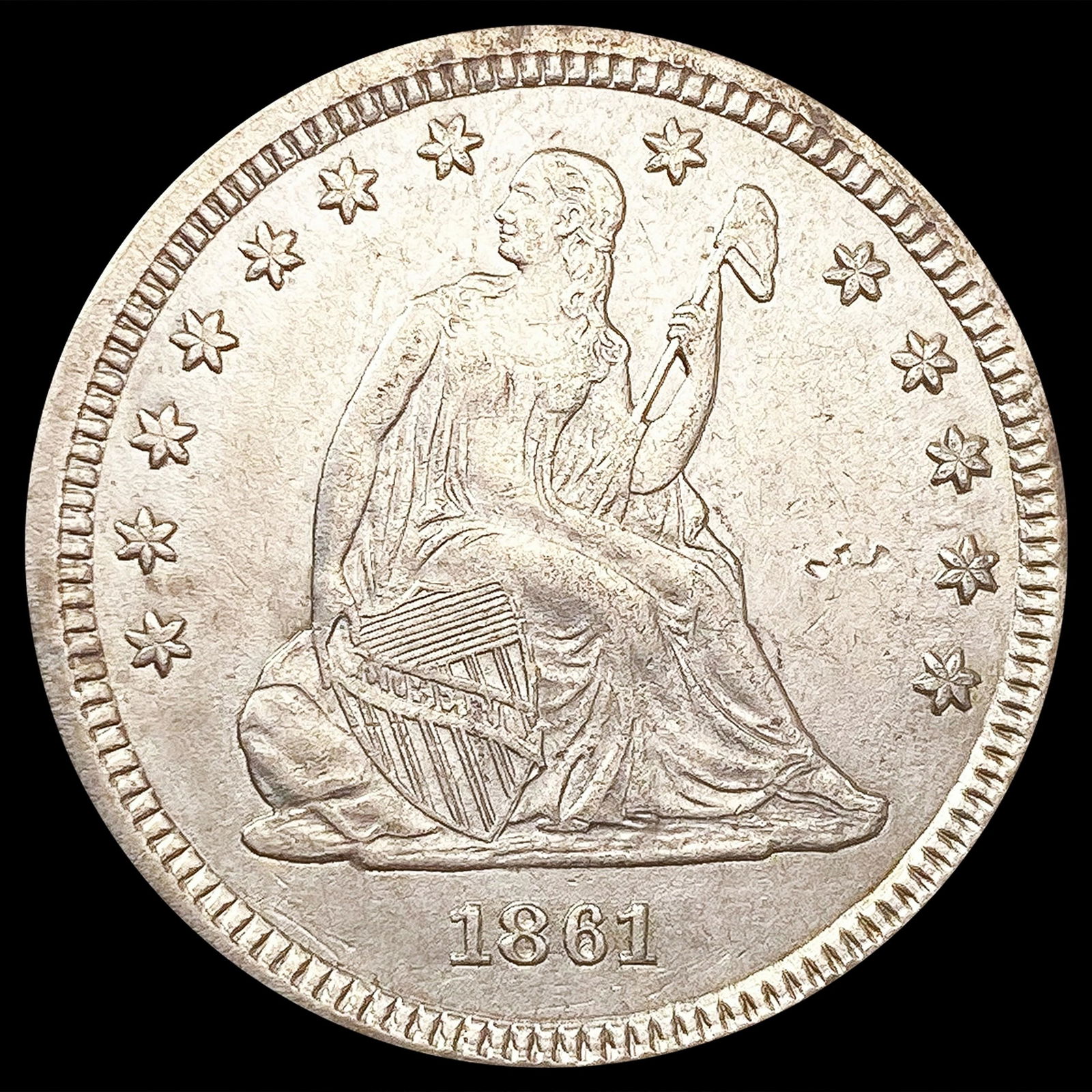 1861 Seated Liberty Quarter UNCIRCULATED (1 of 2)