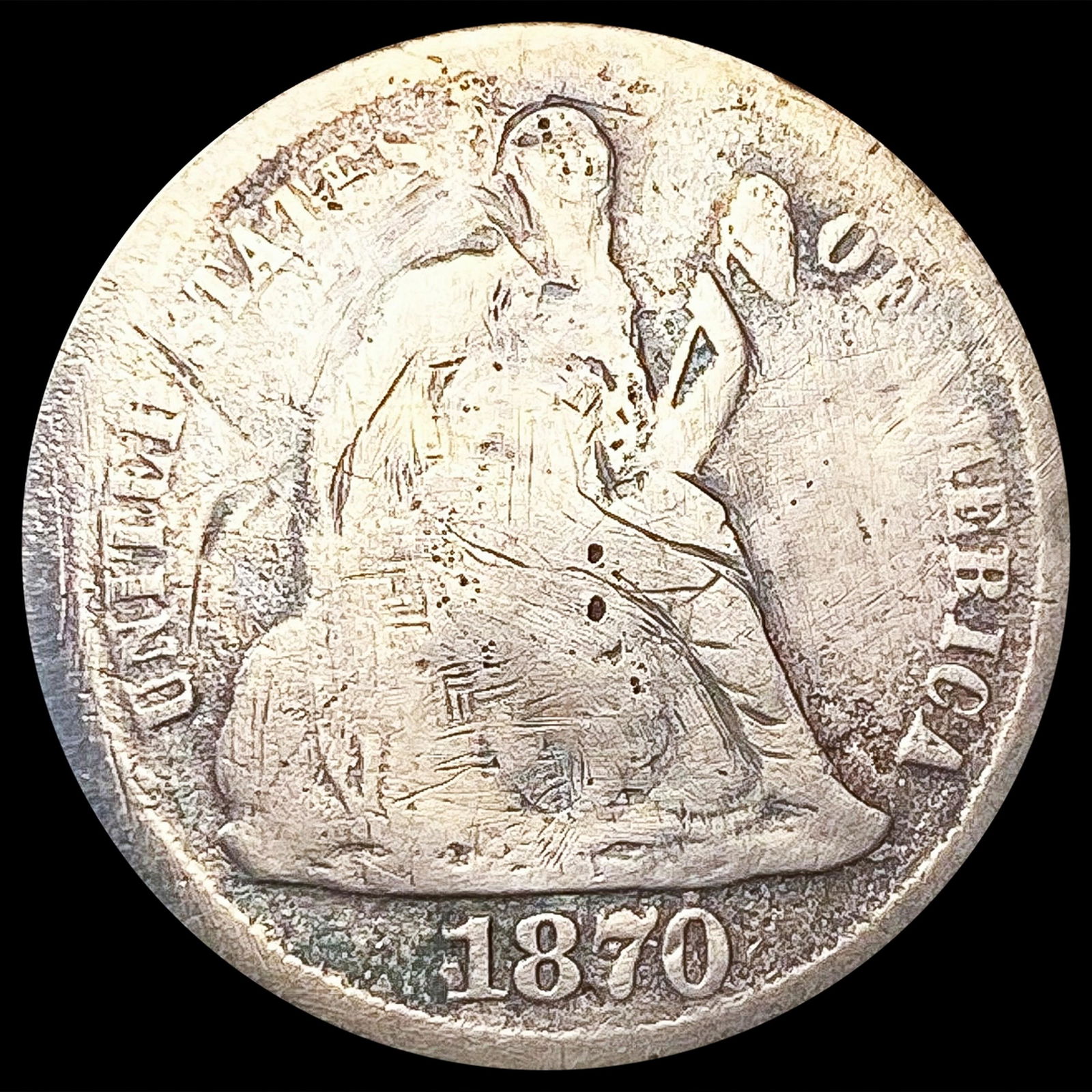 1870-S Seated Liberty Dime NICELY CIRCULATED (1 of 2)