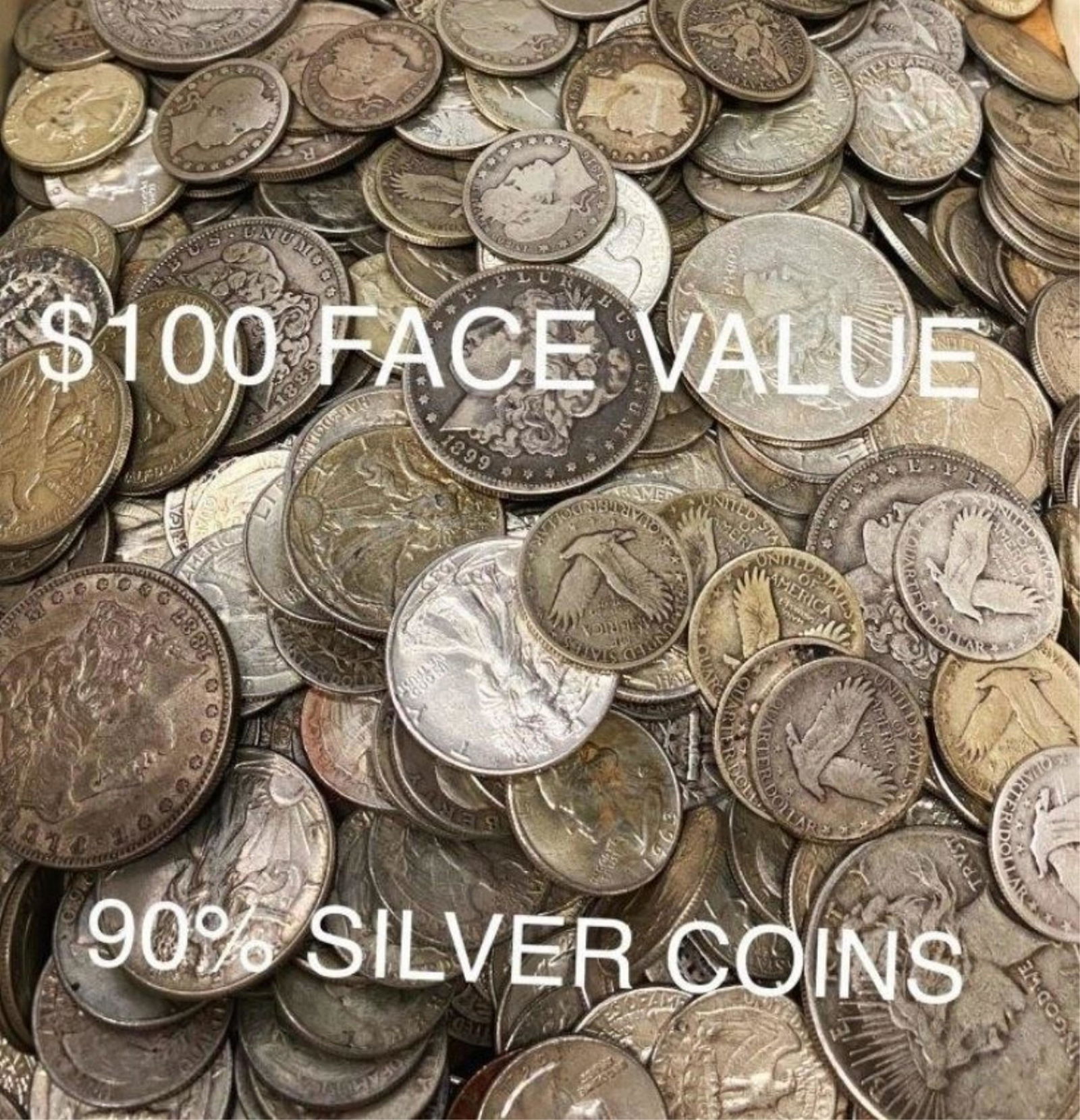 $100 Face Value 90$ US Silver Coins (1 of 1)