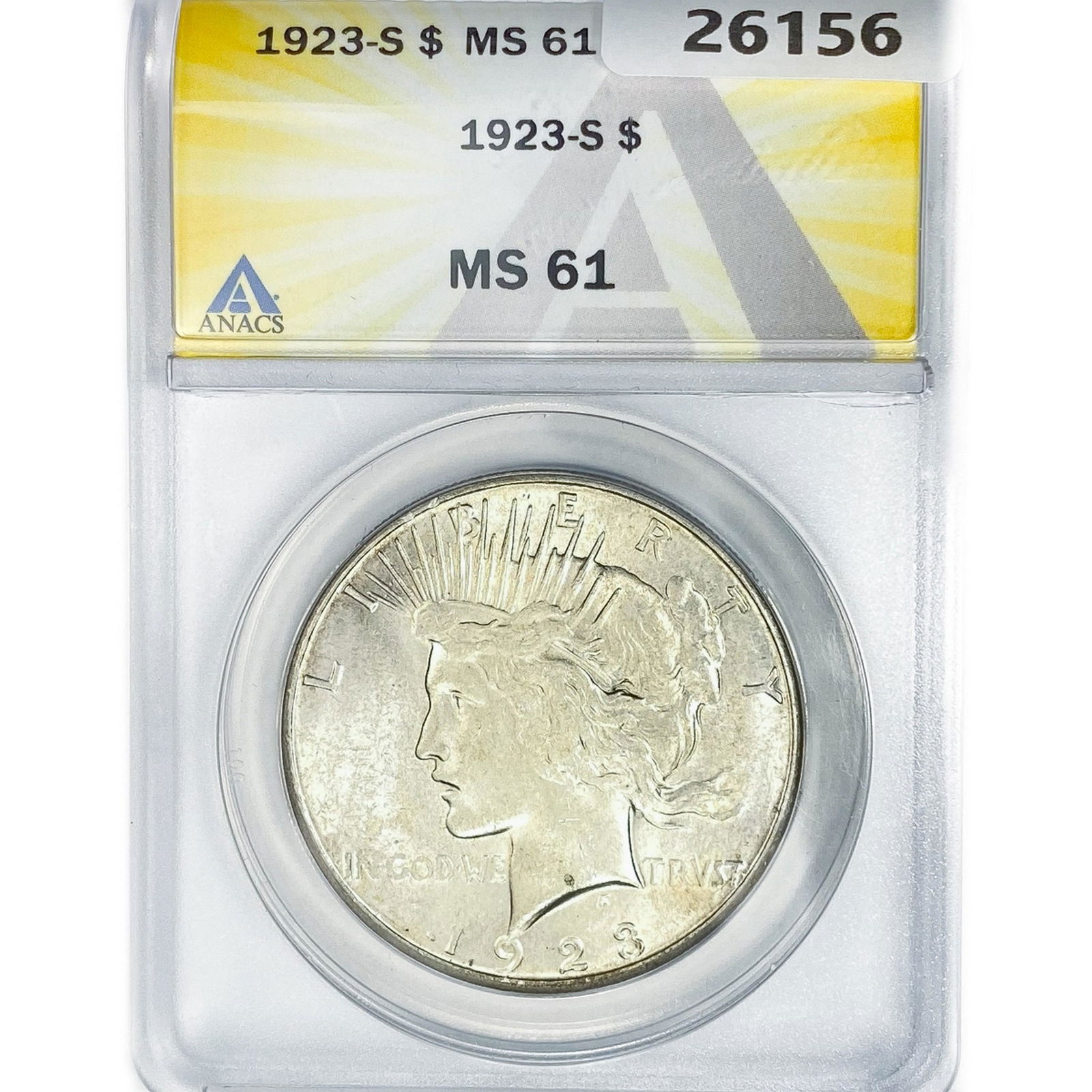 1923-S Silver Peace Dollar ANACS MS61 (1 of 2)