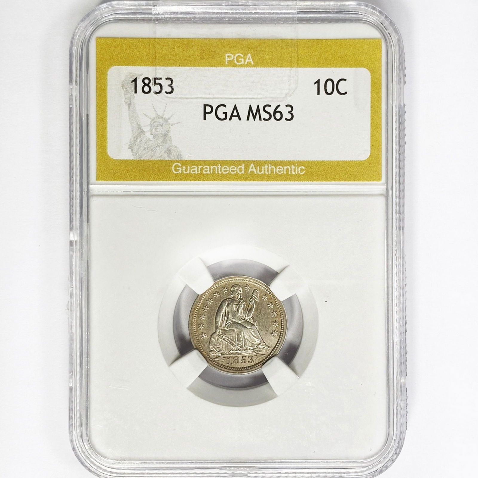 1853 Seated Liberty Dime PGA MS63 Arrows (1 of 2)