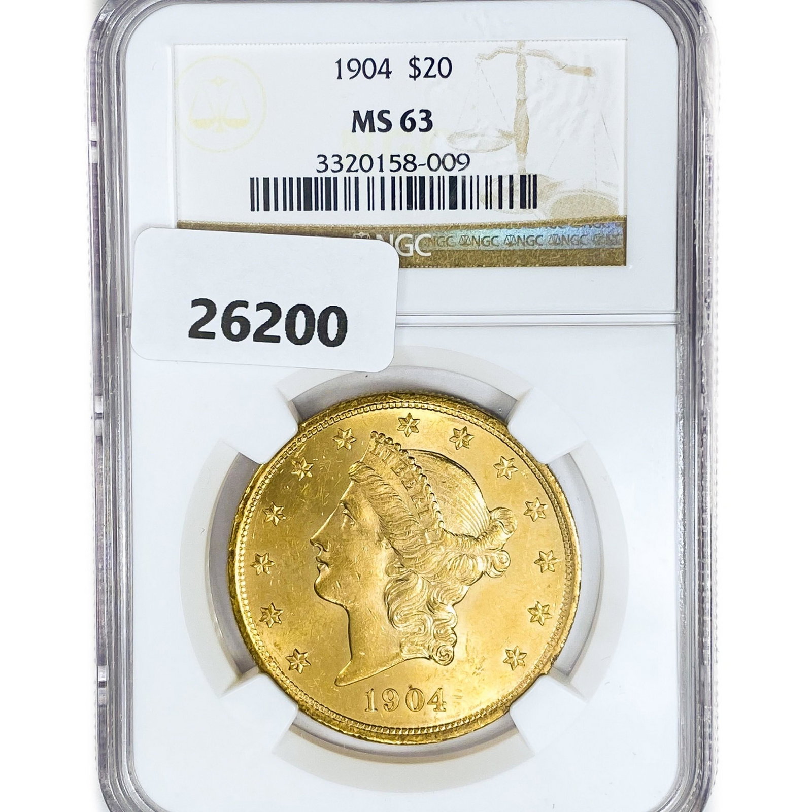 1904 $20 Gold Double Eagle NGC M63 (1 of 2)