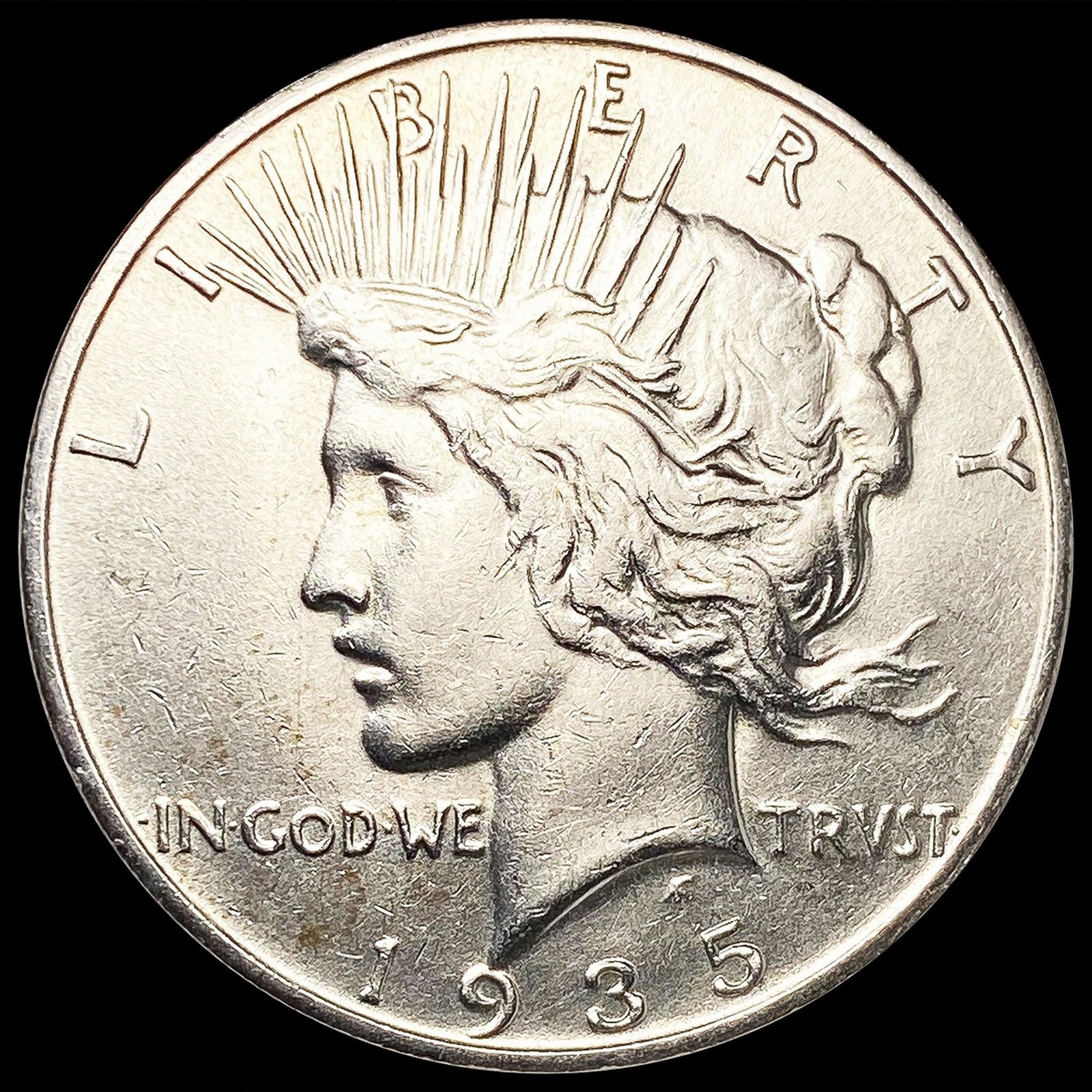 1935-S Silver Peace Dollar NEARLY UNCIRCULATED (1 of 2)