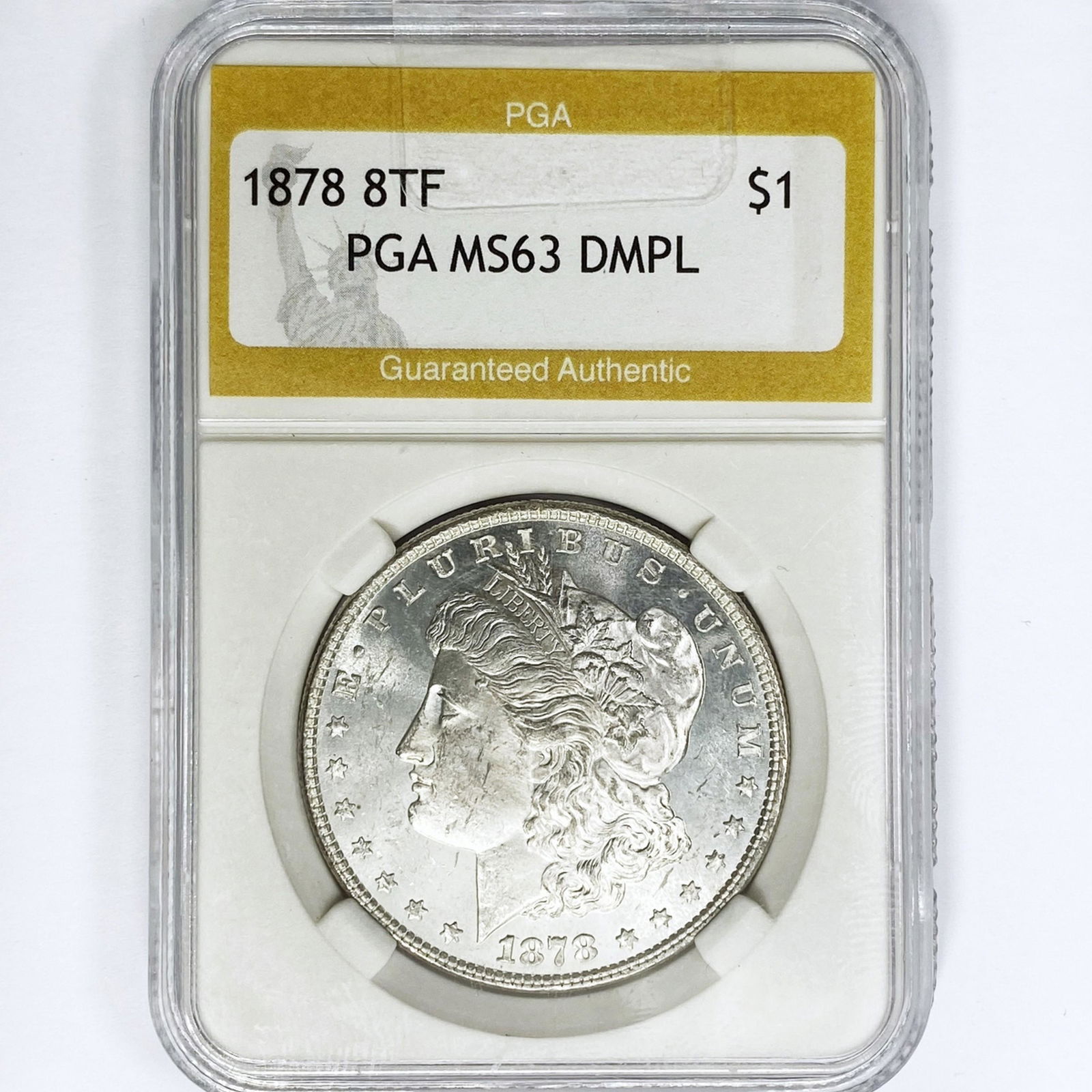 1878 8TF Morgan Silver Dollar PGA MS63 DMPL (1 of 2)