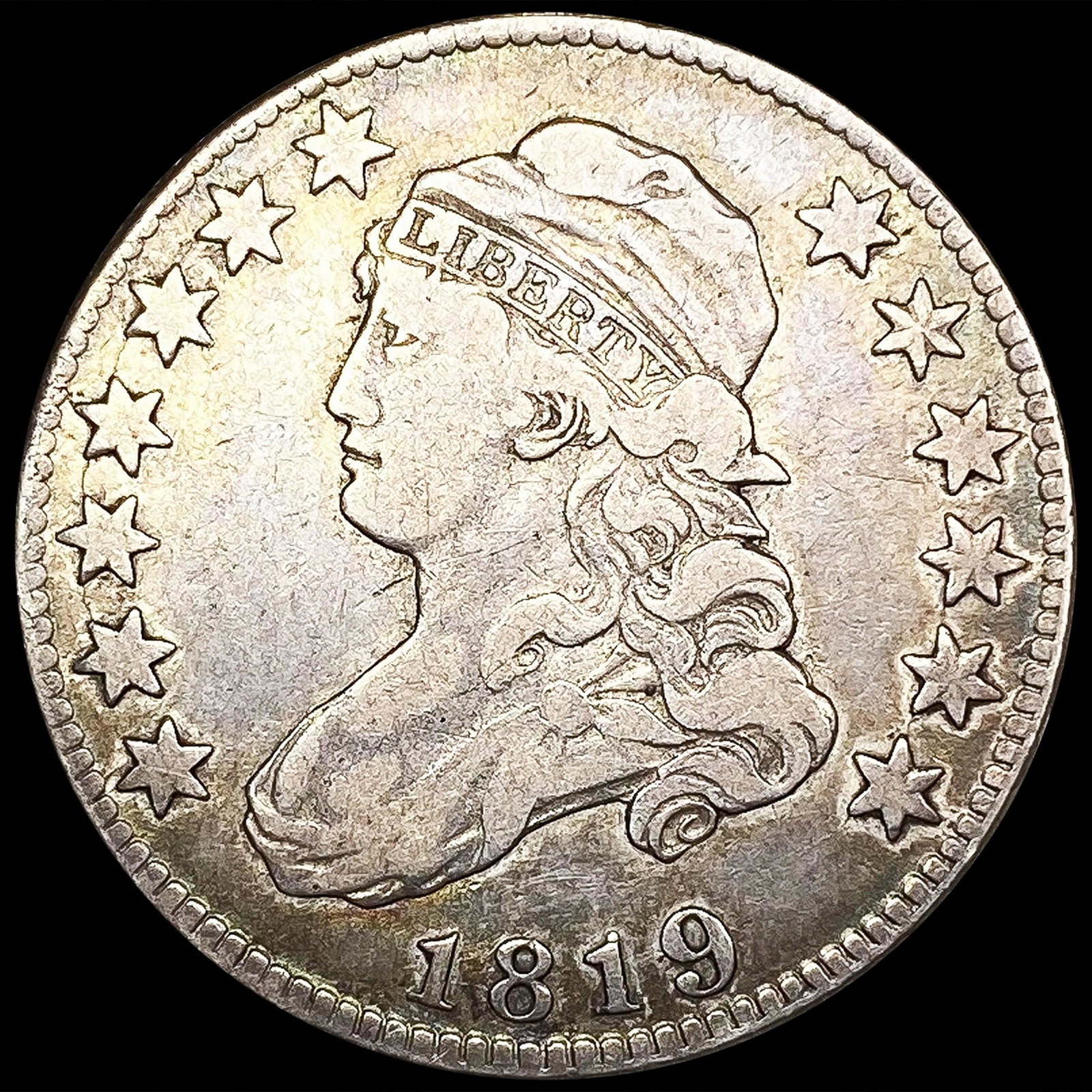 1819 Lg 9 Capped Bust Quarter LIGHTLY CIRCULATED (1 of 2)