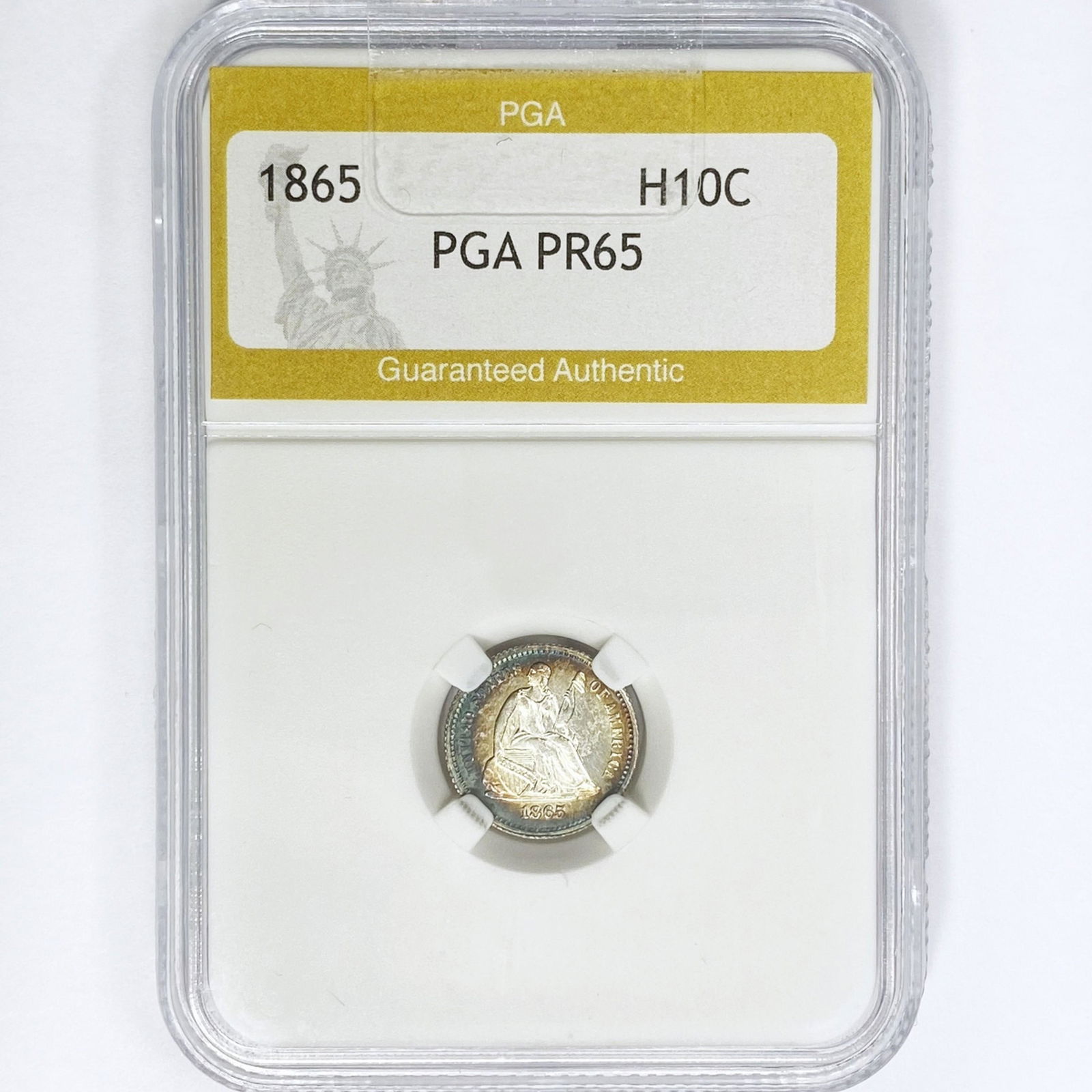 1865 Seated Liberty Half Dime PGA PR65 (1 of 2)