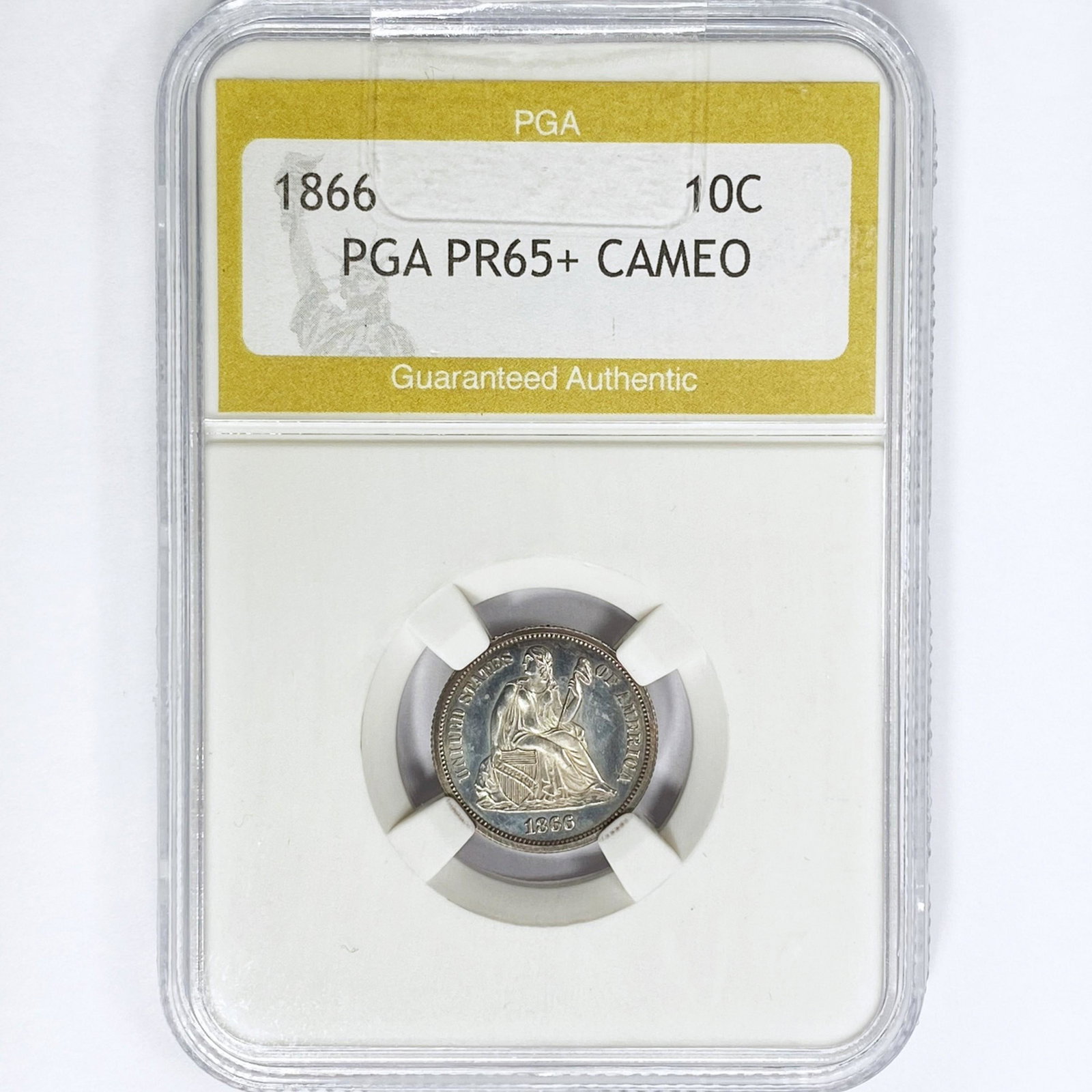 1866 Seated Liberty Dime PGA PR65+ CAMEO (1 of 2)