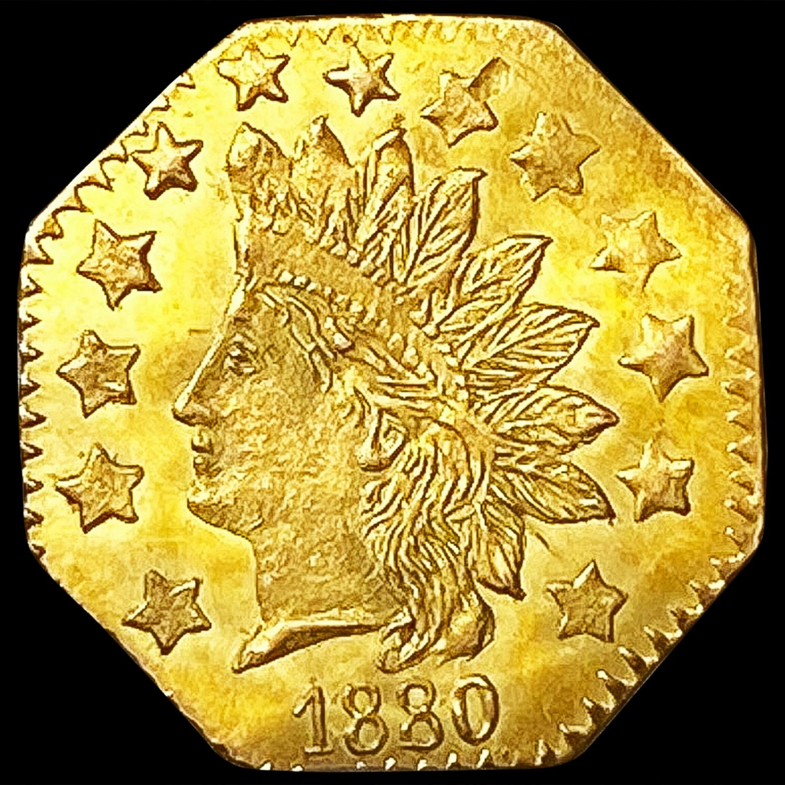 1880 Octagonal California Gold Half Dollar UNCIRCU (1 of 2)