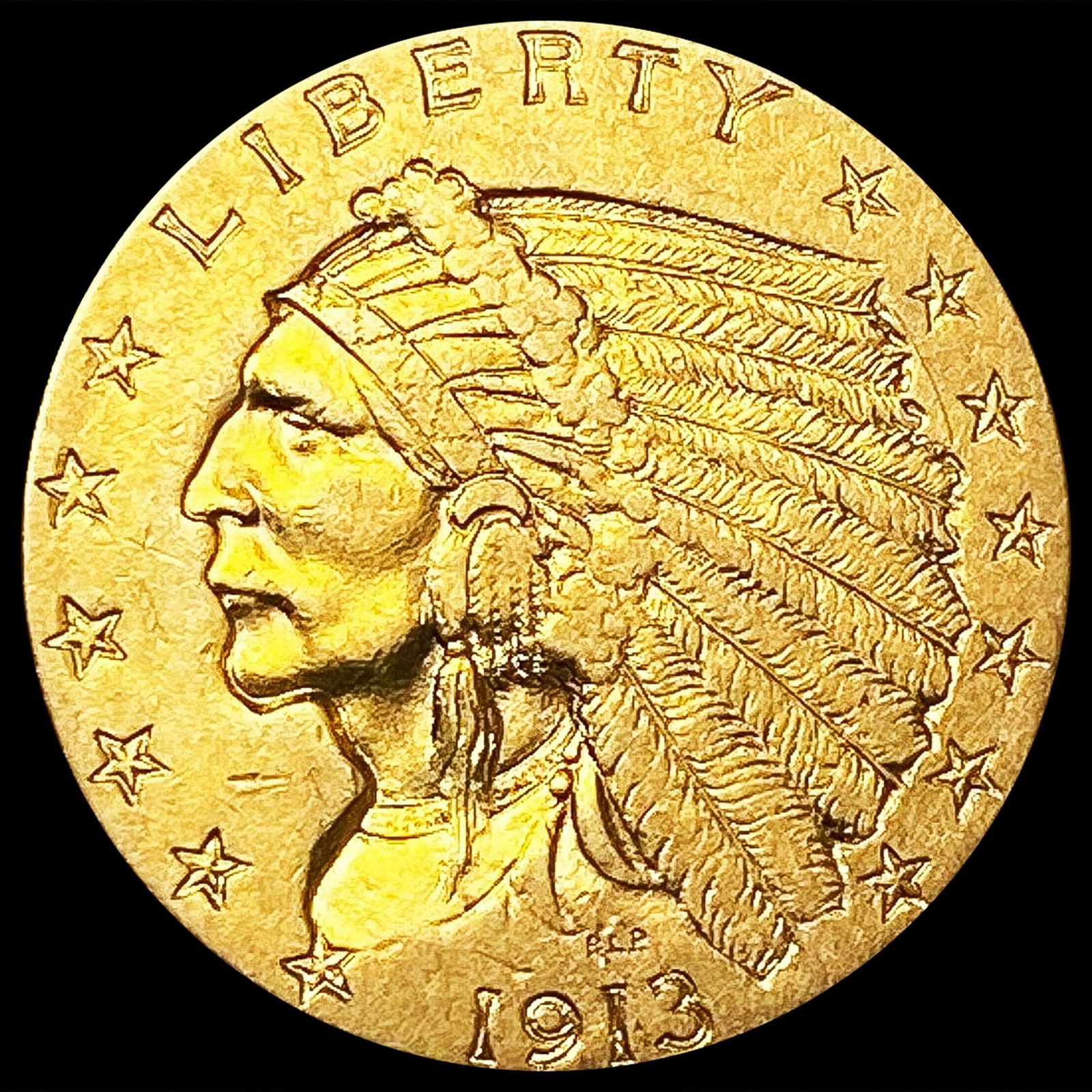 1913 $2.50 Gold Quarter Eagle CLOSELY UNCIRCULATED (1 of 2)