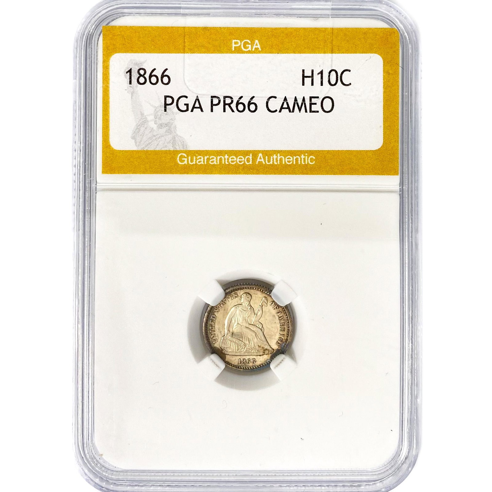 1866 Seated Liberty Half Dime PGA PR66 CAMEO (1 of 2)