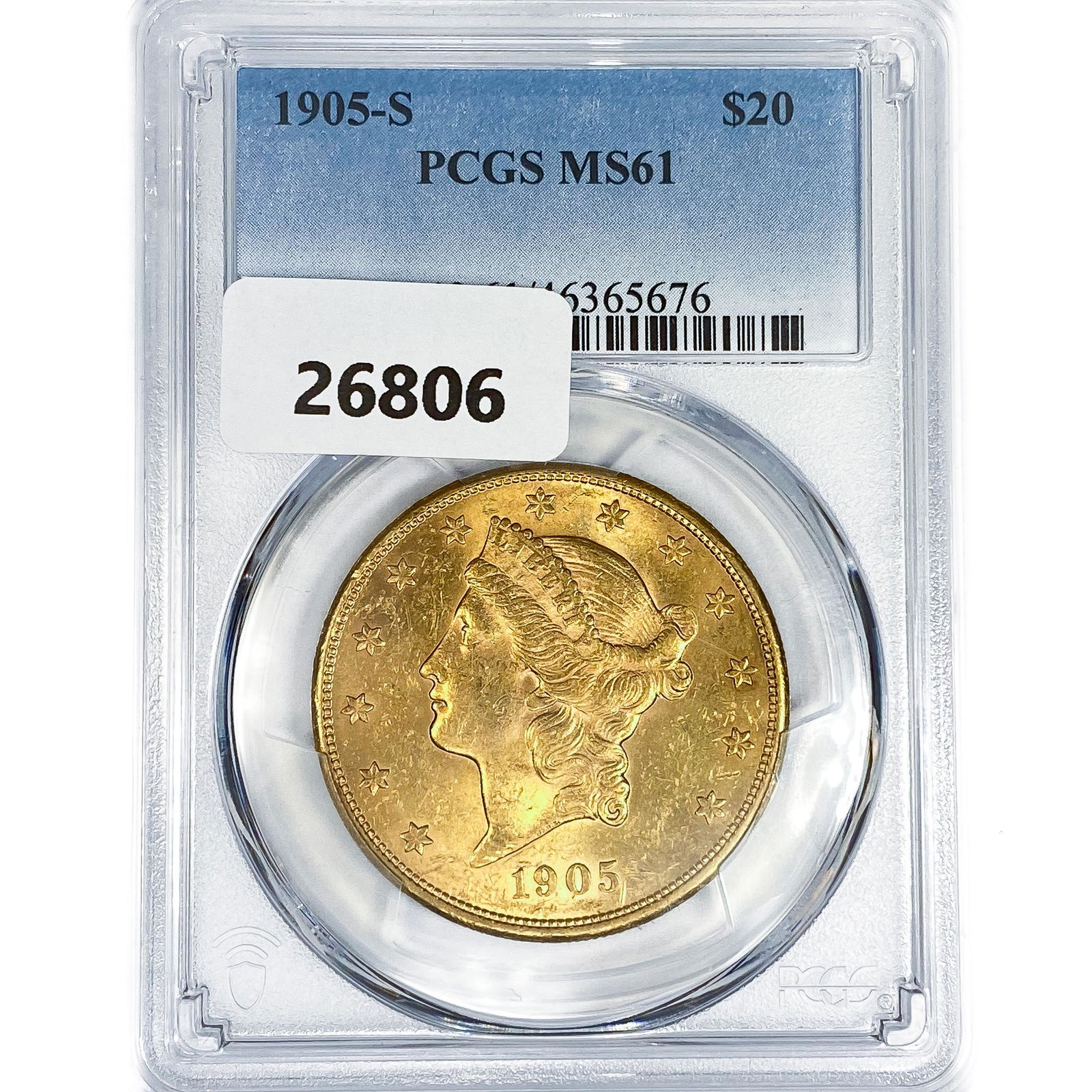 1905-S $20 Gold Double Eagle PCGS MS61 (1 of 2)