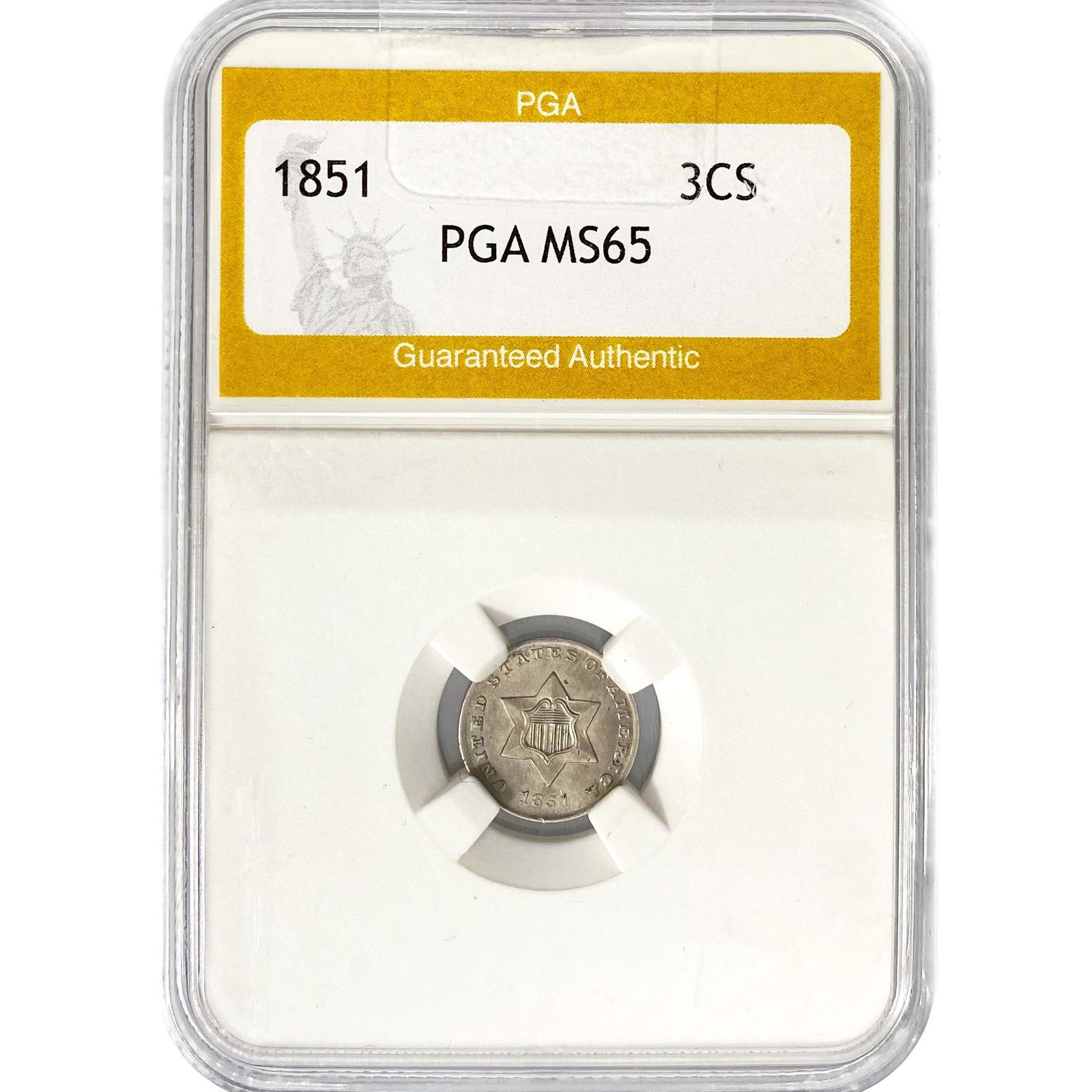 1851 Silver Three Cent PGA MS65 (1 of 2)