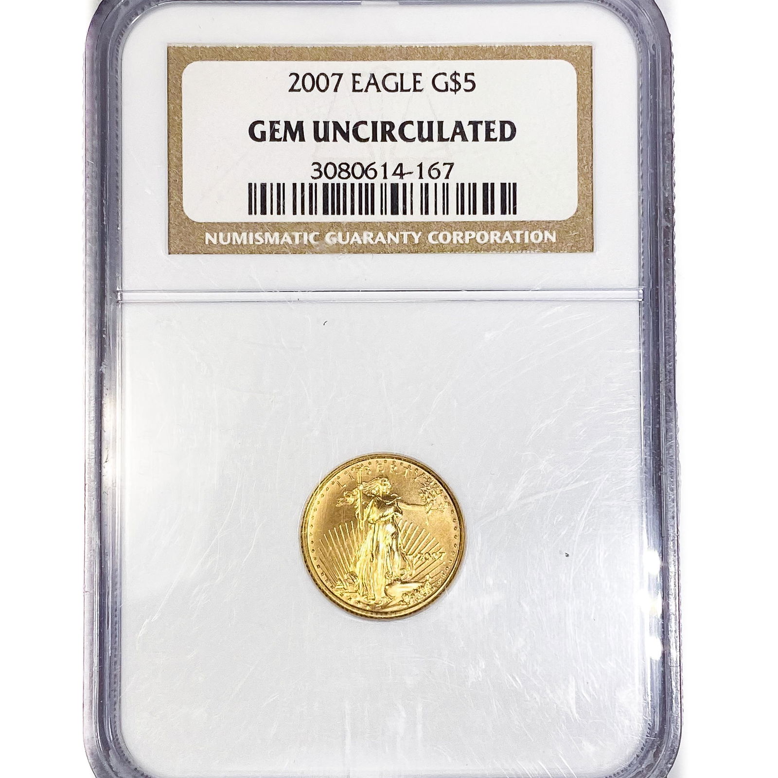 2007 $5 1/10oz American Gold Eagle NGC GEM UNC (1 of 2)