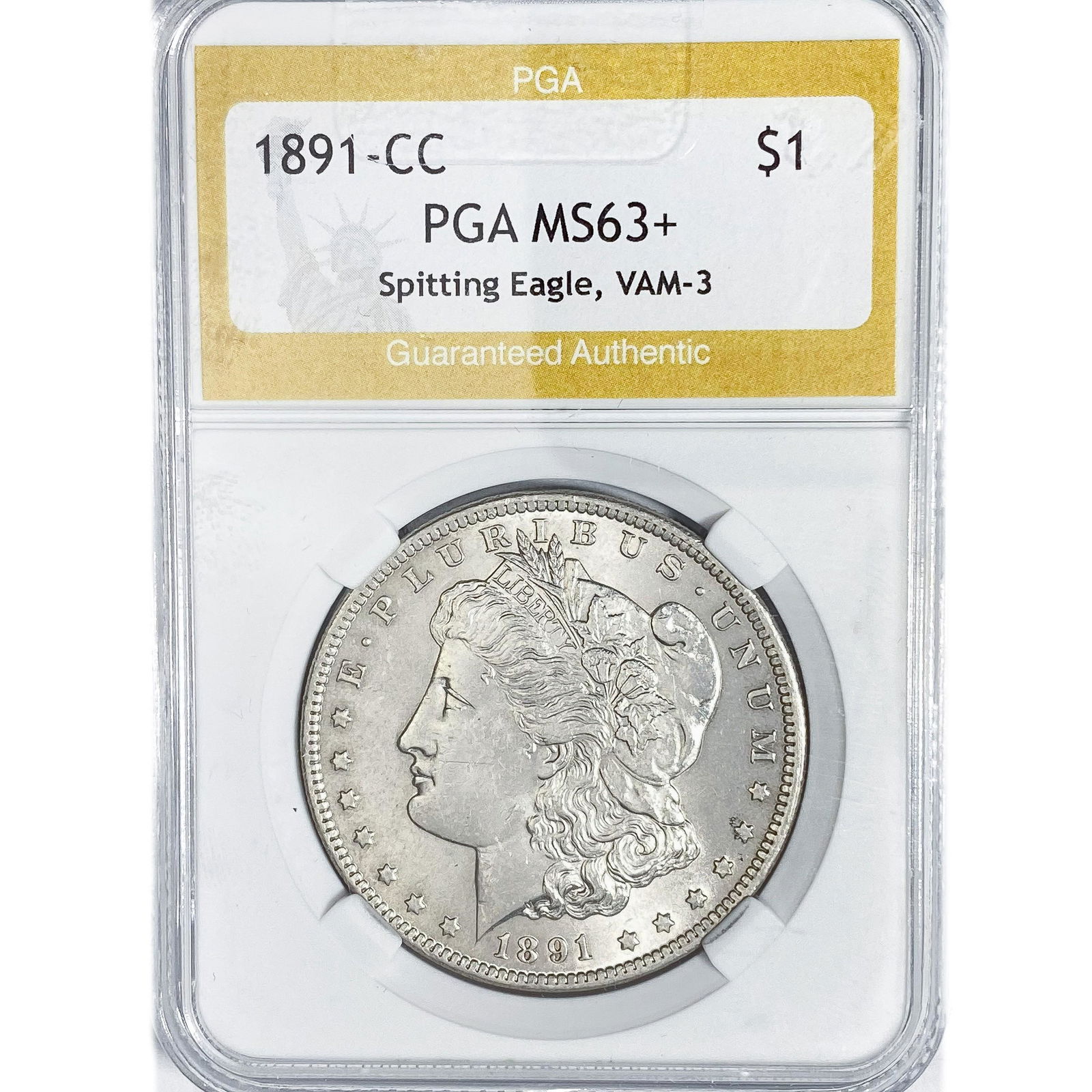 1891-CC Morgan Silver Dollar PGA MS63+ VAM-3 (1 of 2)