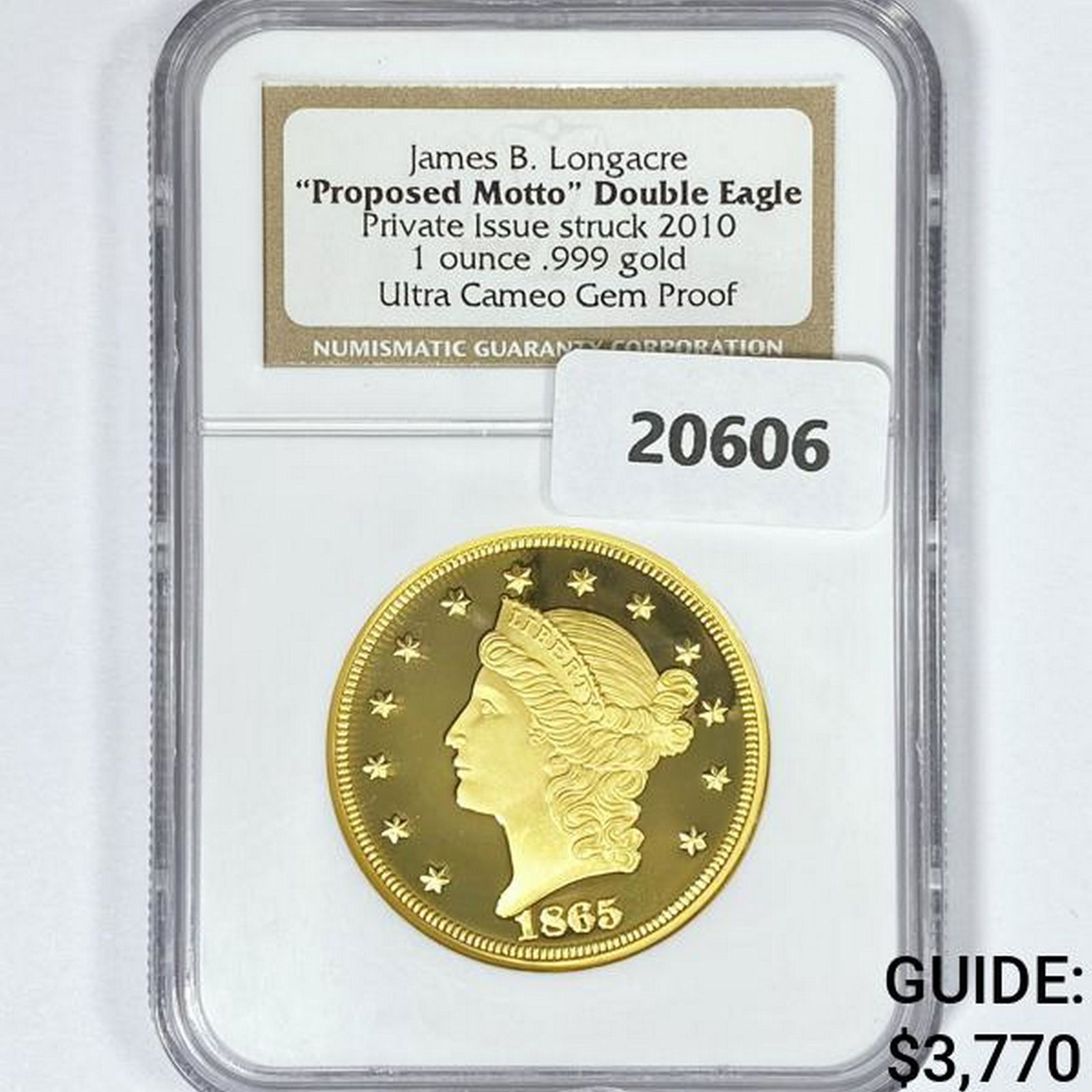 2010 1oz Longacre Dbl Eagle NGC GEM PR UC (1 of 2)