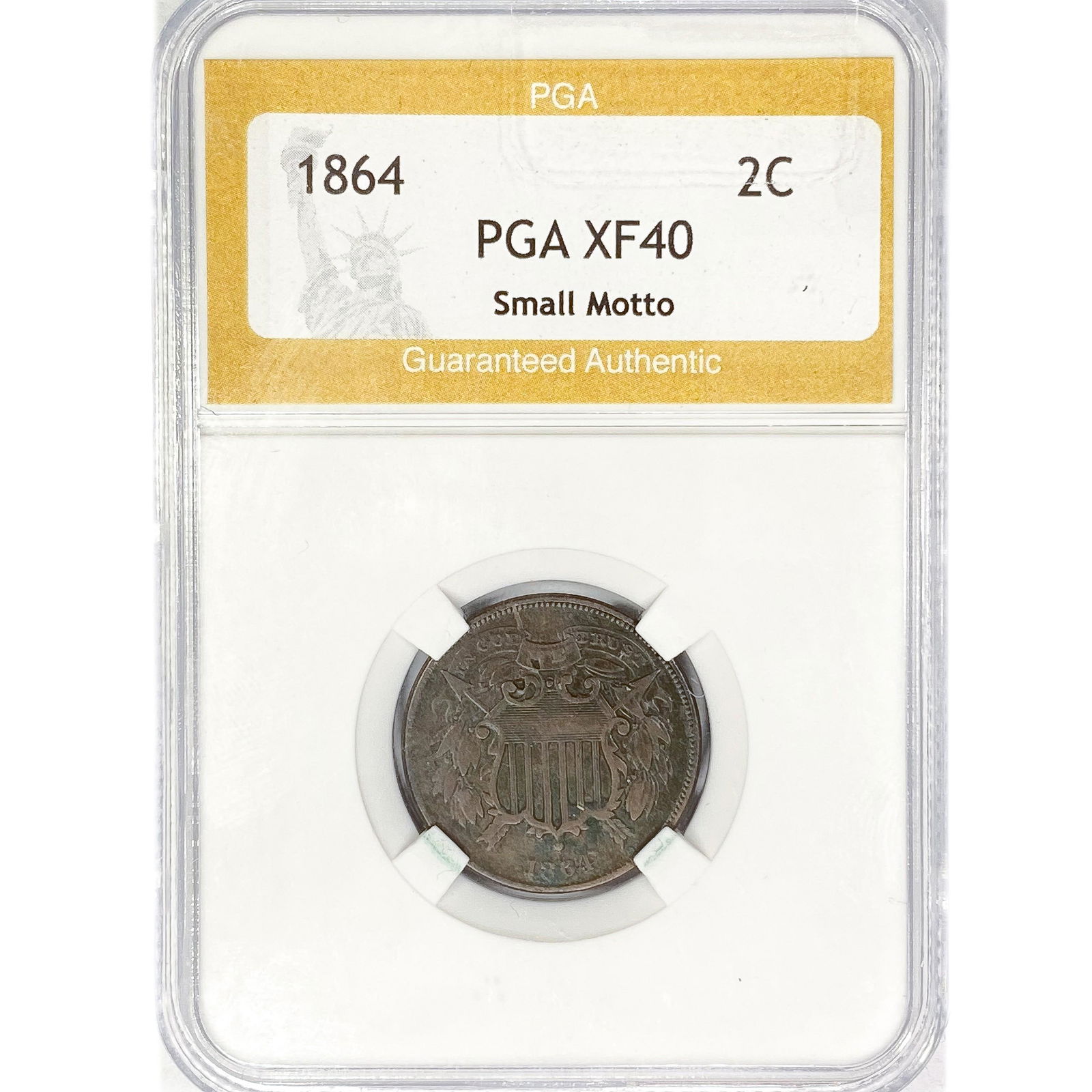 1864 SM Motto Two Cent Piece PGA XF40 (1 of 2)