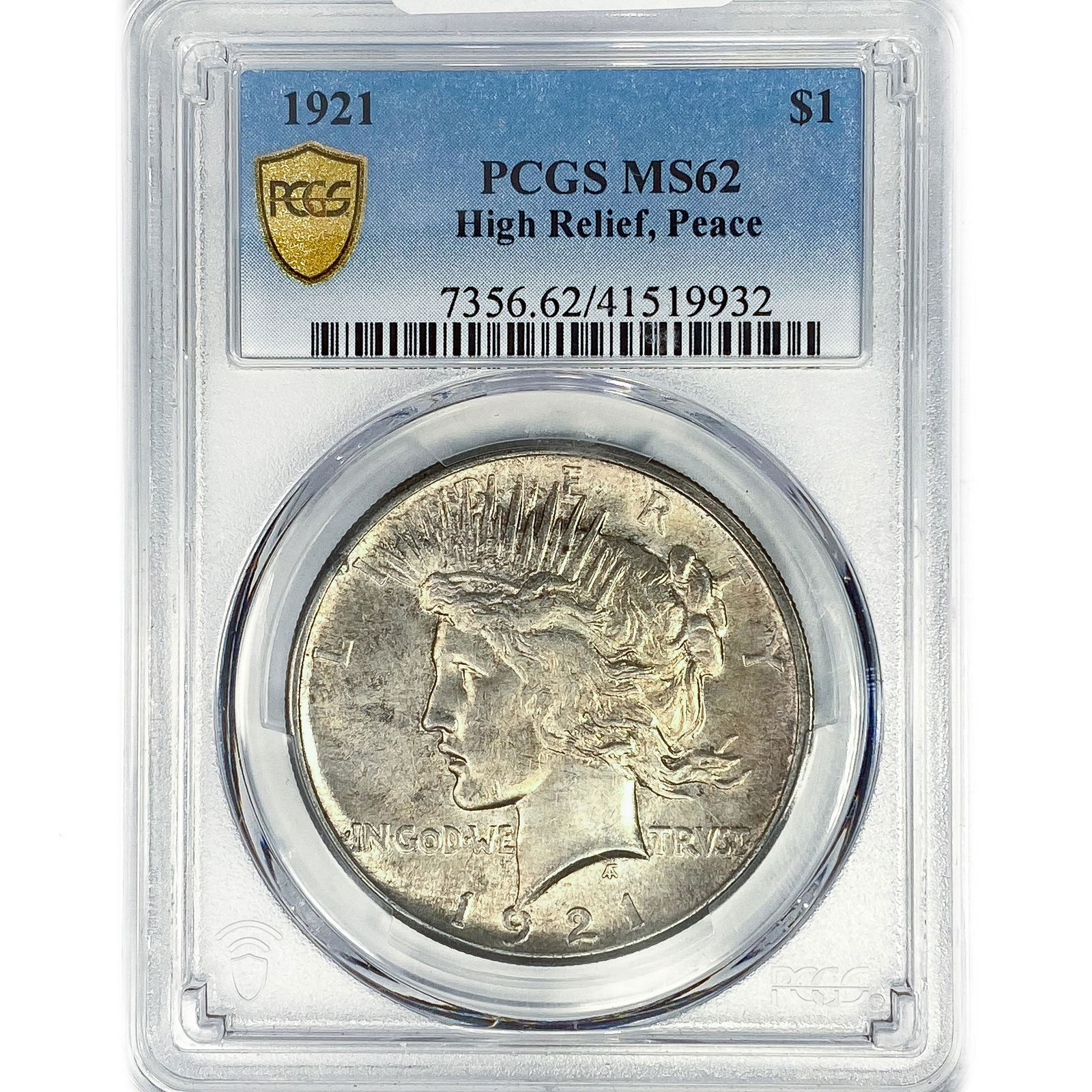 1921 Silver Peace Dollar PCGS MS62 High Relief (1 of 2)
