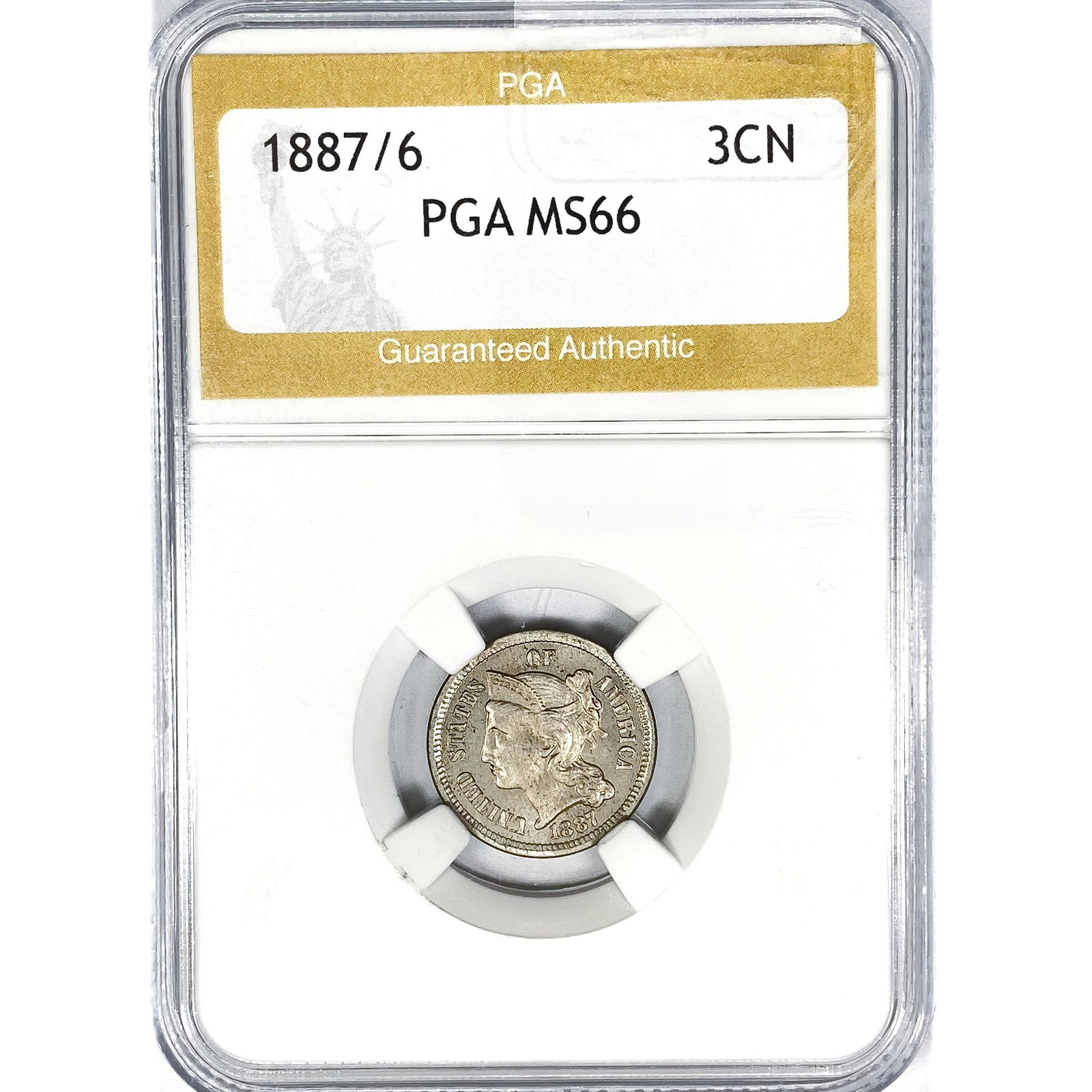 1887/6 Nickel Three Cent PGA MS66 (1 of 2)