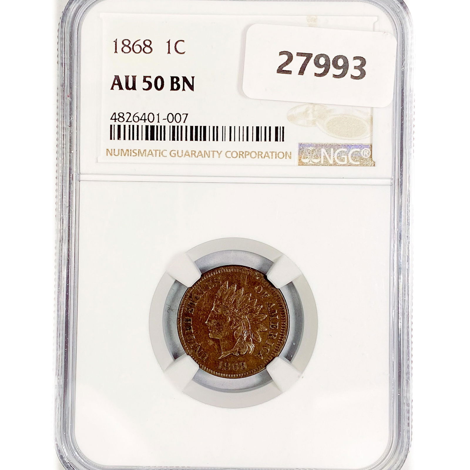 1868 Indian Head Cent NGC AU50 BN (1 of 2)
