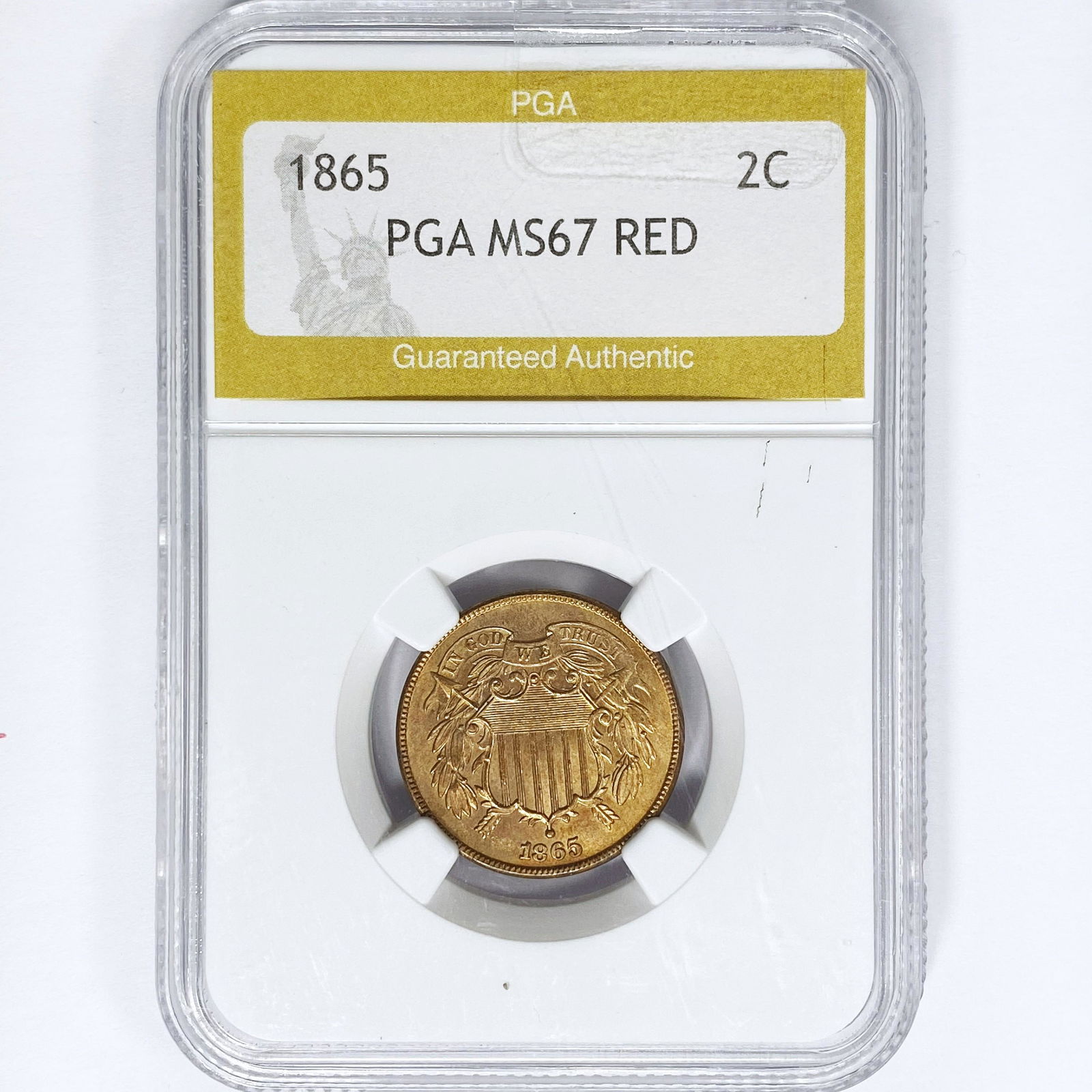 1865 Two Cent Piece PGA MS67 RED (1 of 2)