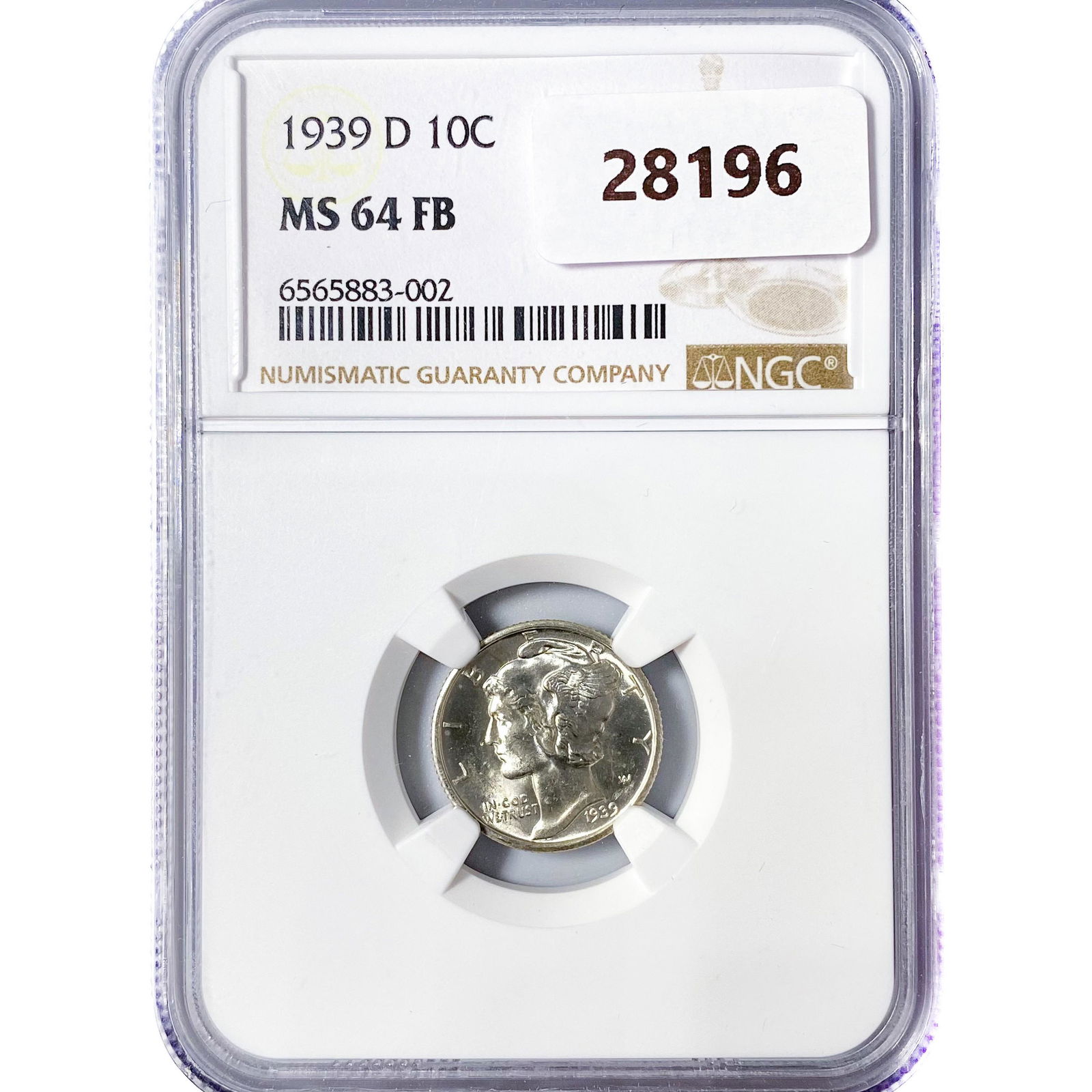 1939-D Mercury Silver Dime NGC MS64 FB (1 of 2)