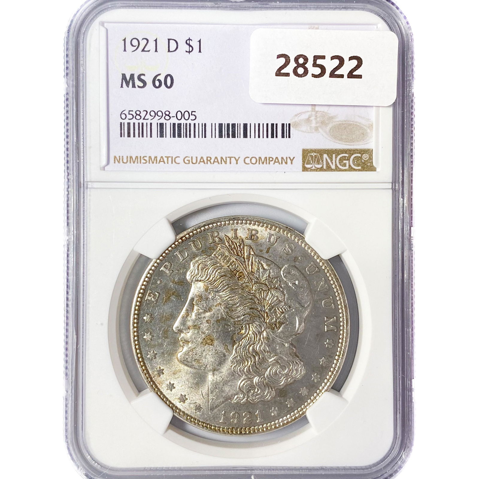 1921-D Morgan Silver Dollar NGC MS60 (1 of 2)