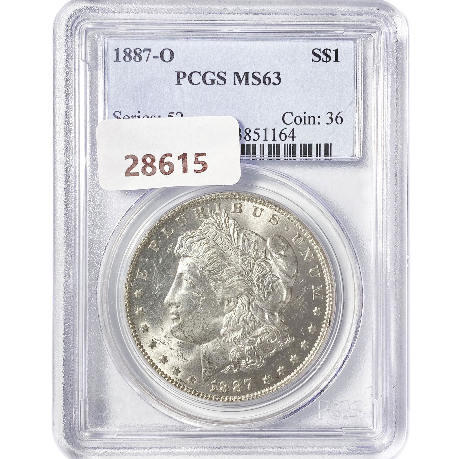 1887-O Morgan Silver Dollar PCGS MS63 (1 of 2)