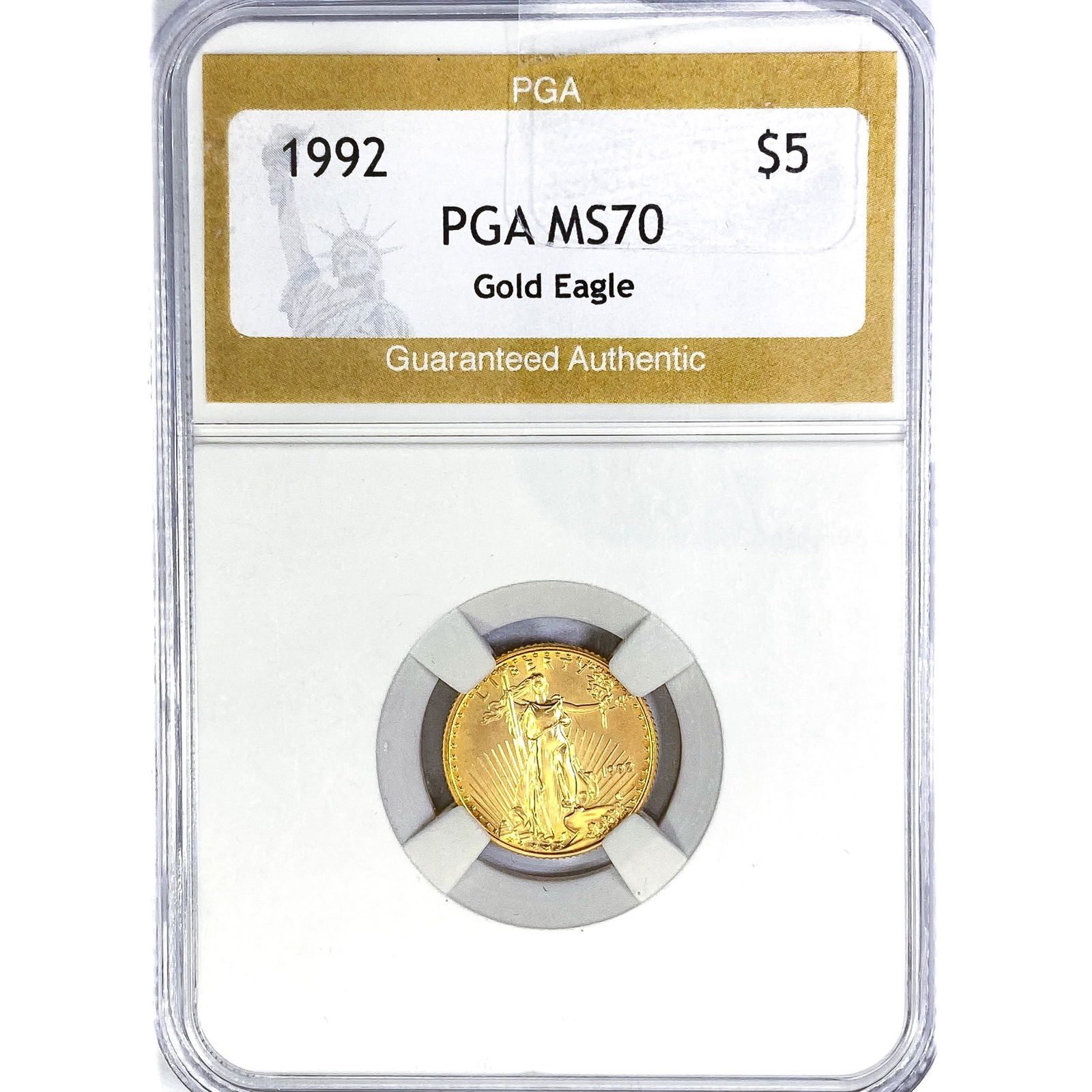 1992 US 1/10oz Gold $5 Eagle PGA MS70 (1 of 2)