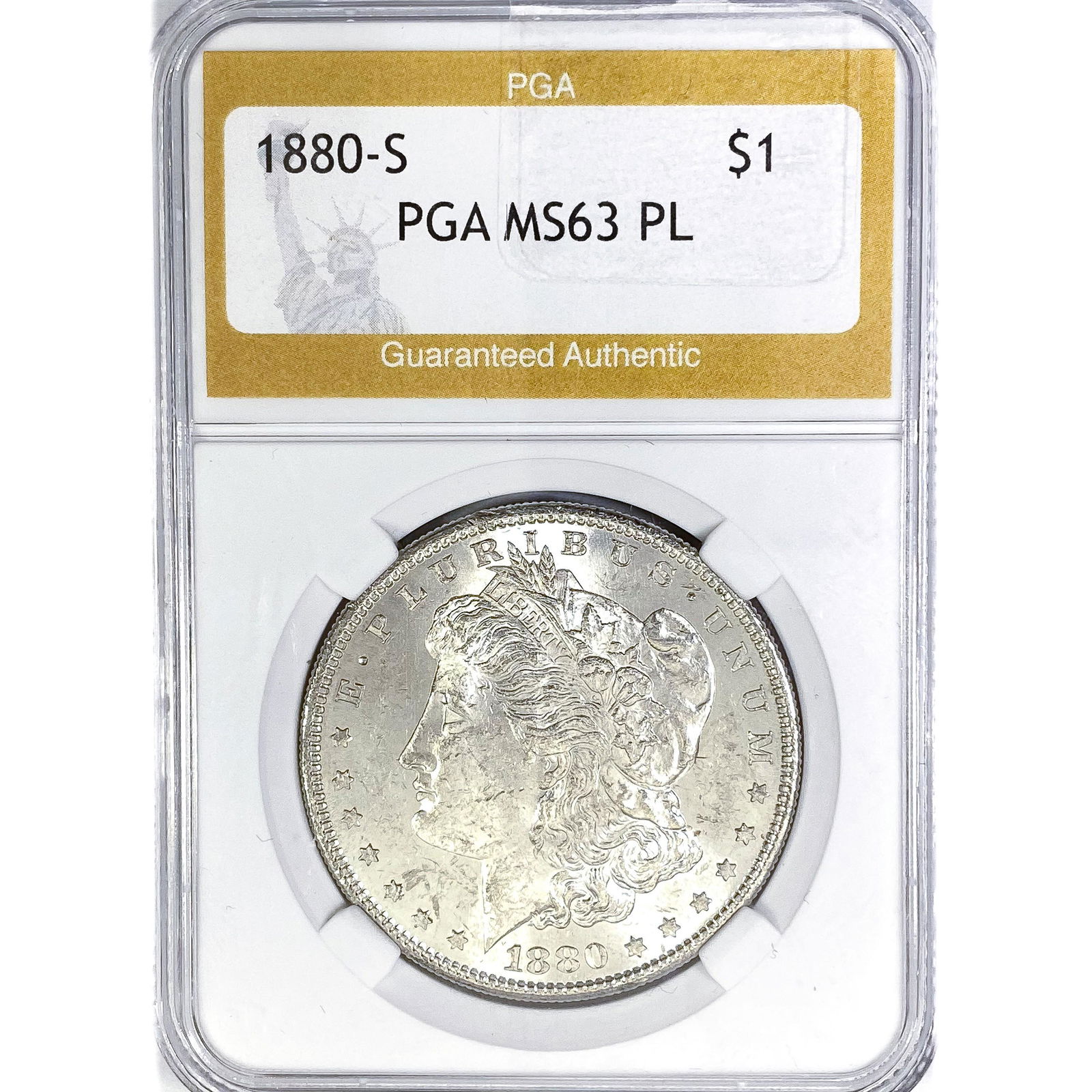 1880-S Morgan Silver Dollar PGA MS63 PL (1 of 2)