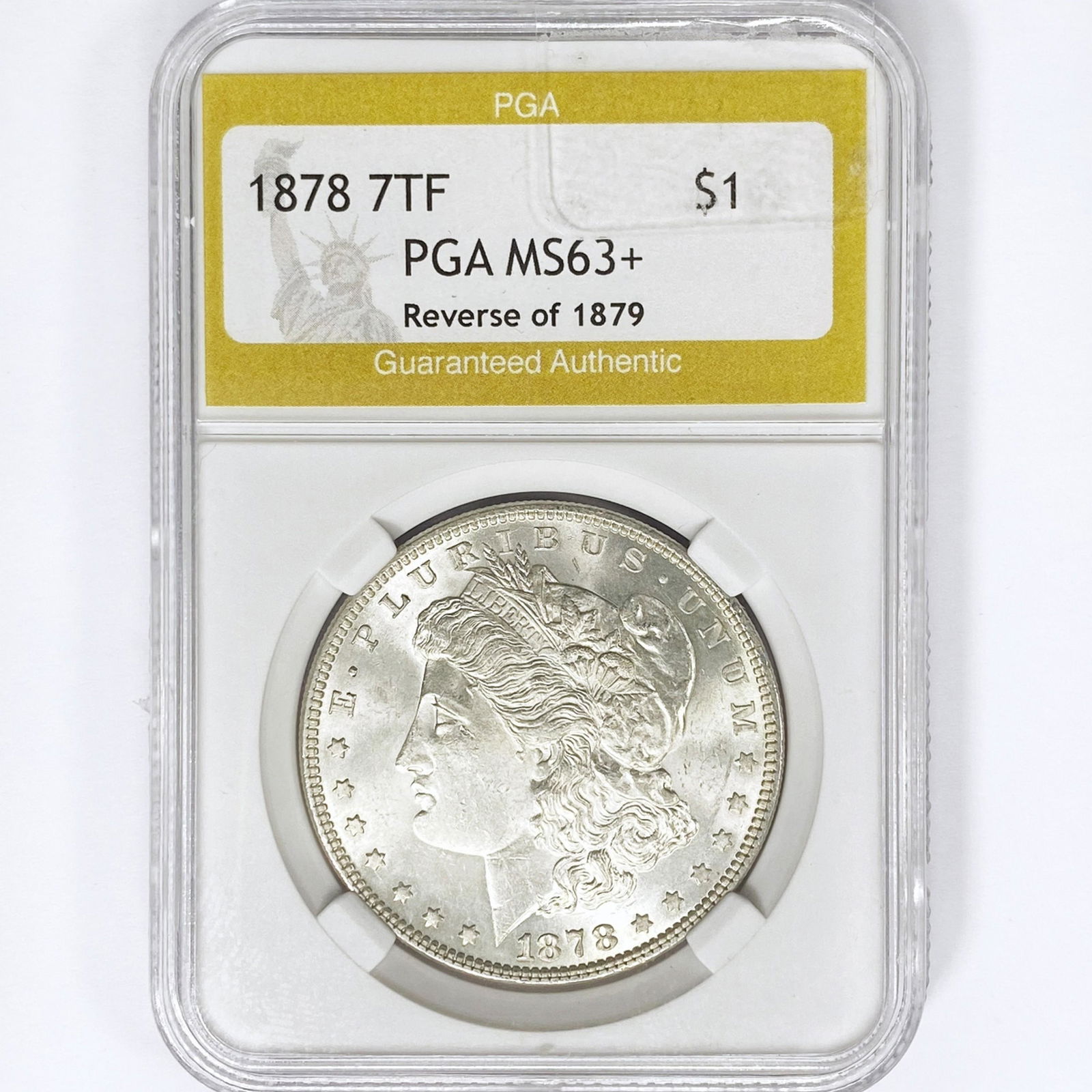 1878 7TF Morgan Silver Dollar PGA MS63+ Rev 79 (1 of 2)