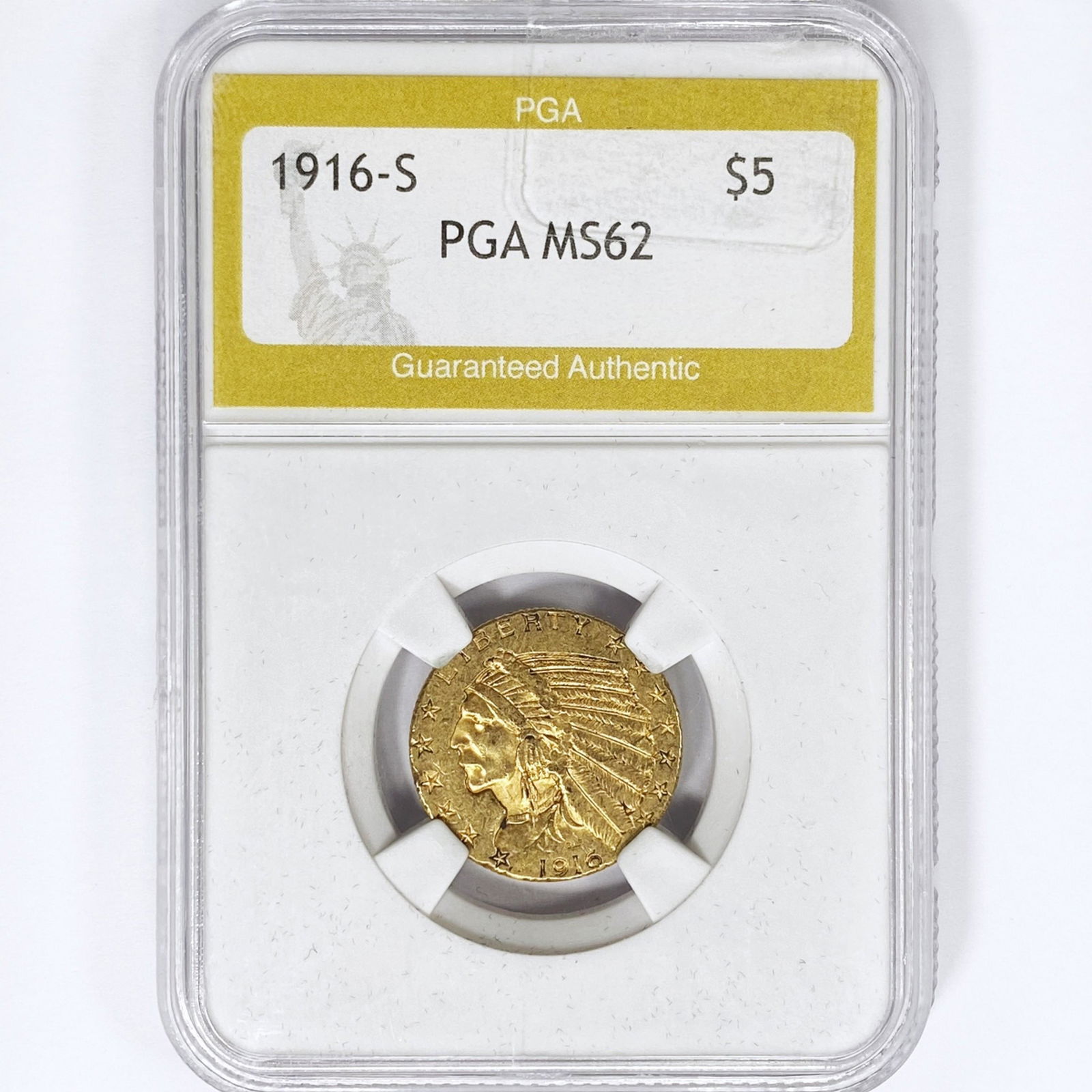 1916-S $5 Gold Half Eagle PGA MS62 (1 of 2)