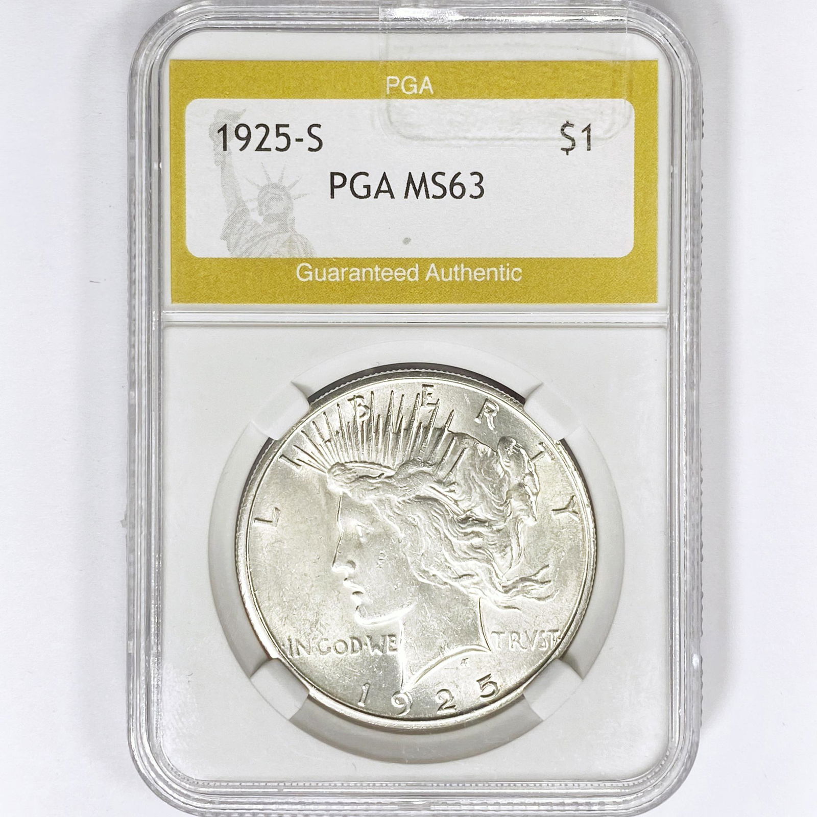 1925-S Silver Peace Dollar PGA MS63 (1 of 2)