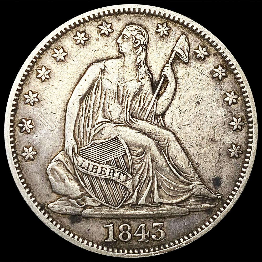 1843 Seated Liberty Half Dollar NEARLY UNCIRCULATE (1 of 2)