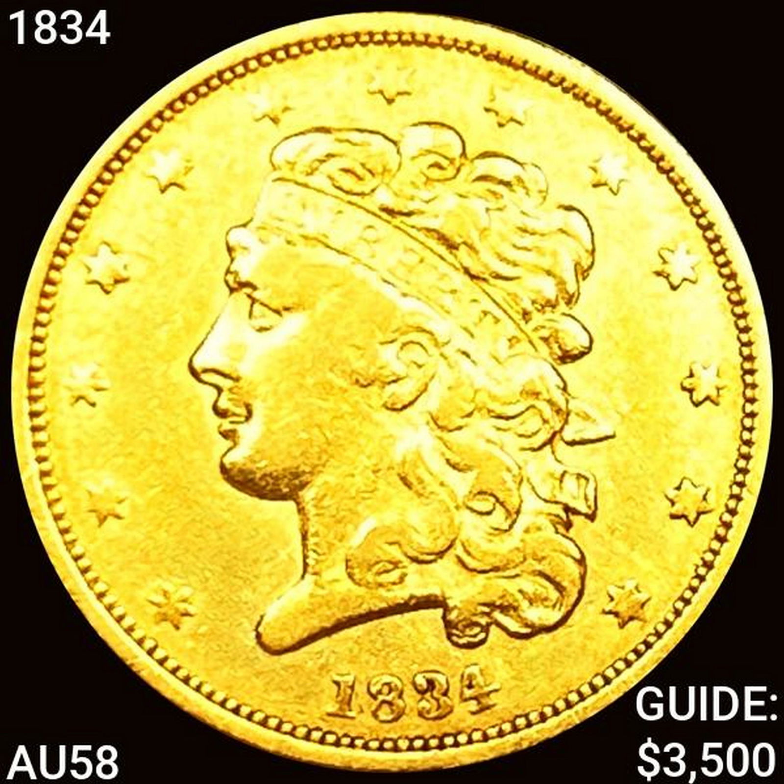 1834 $5 Gold Half Eagle CHOICE AU (1 of 2)