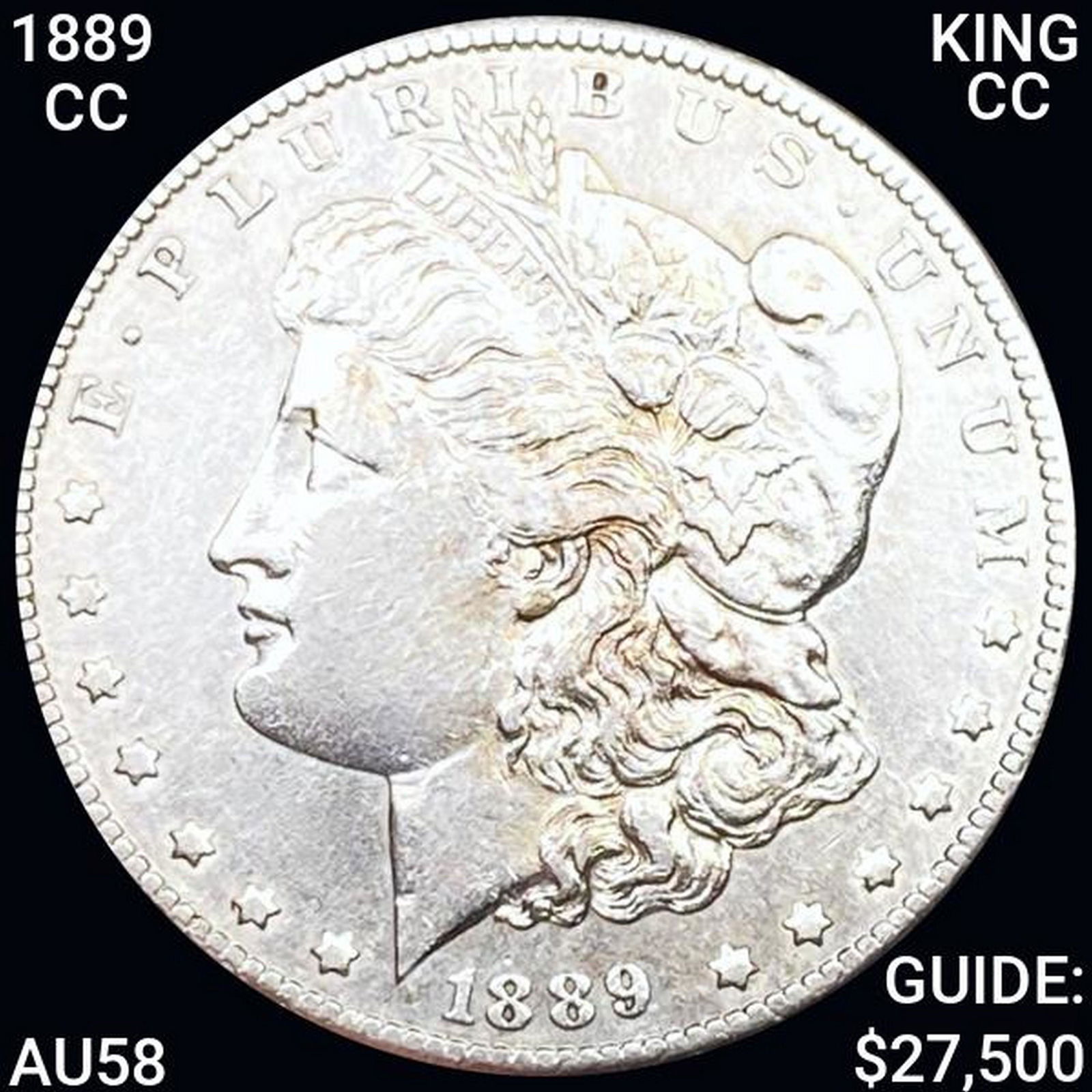 1889-CC KING CC Morgan Silver Dollar CHOICE AU (1 of 2)