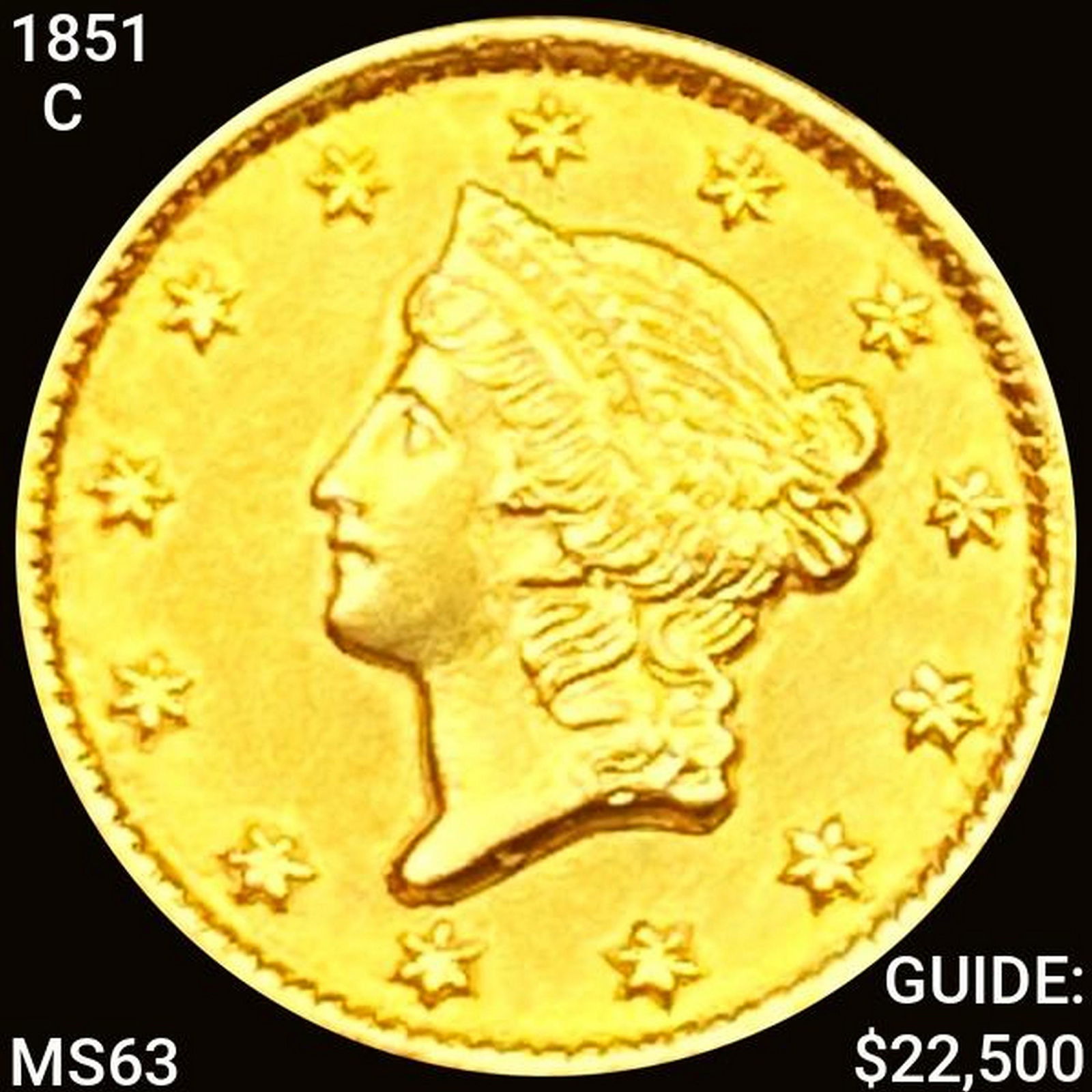 1851-C Rare Gold Dollar CHOICE BU (1 of 2)