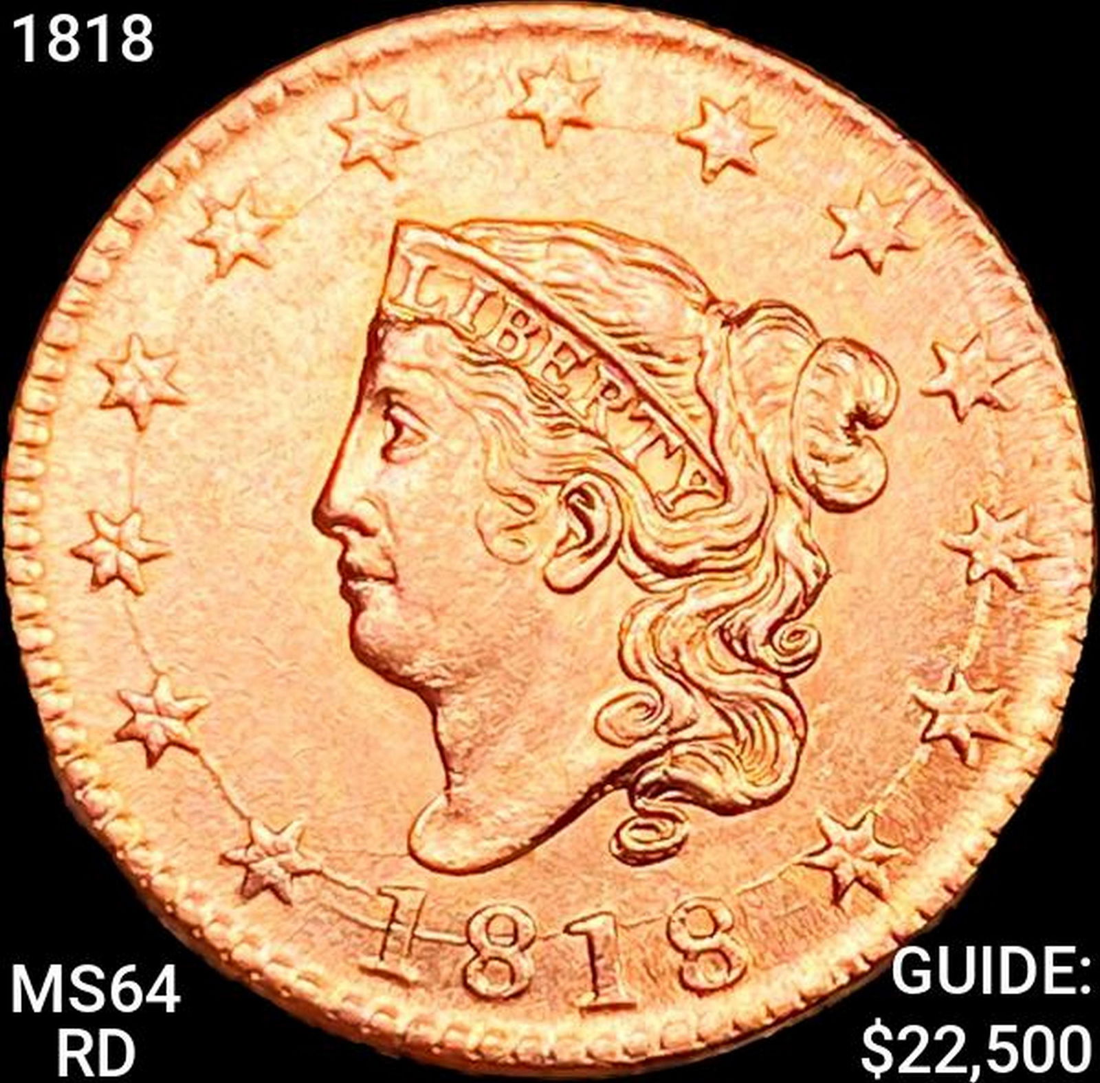 1818 Coronet Head Large Cent CHOICE BU RD (1 of 2)