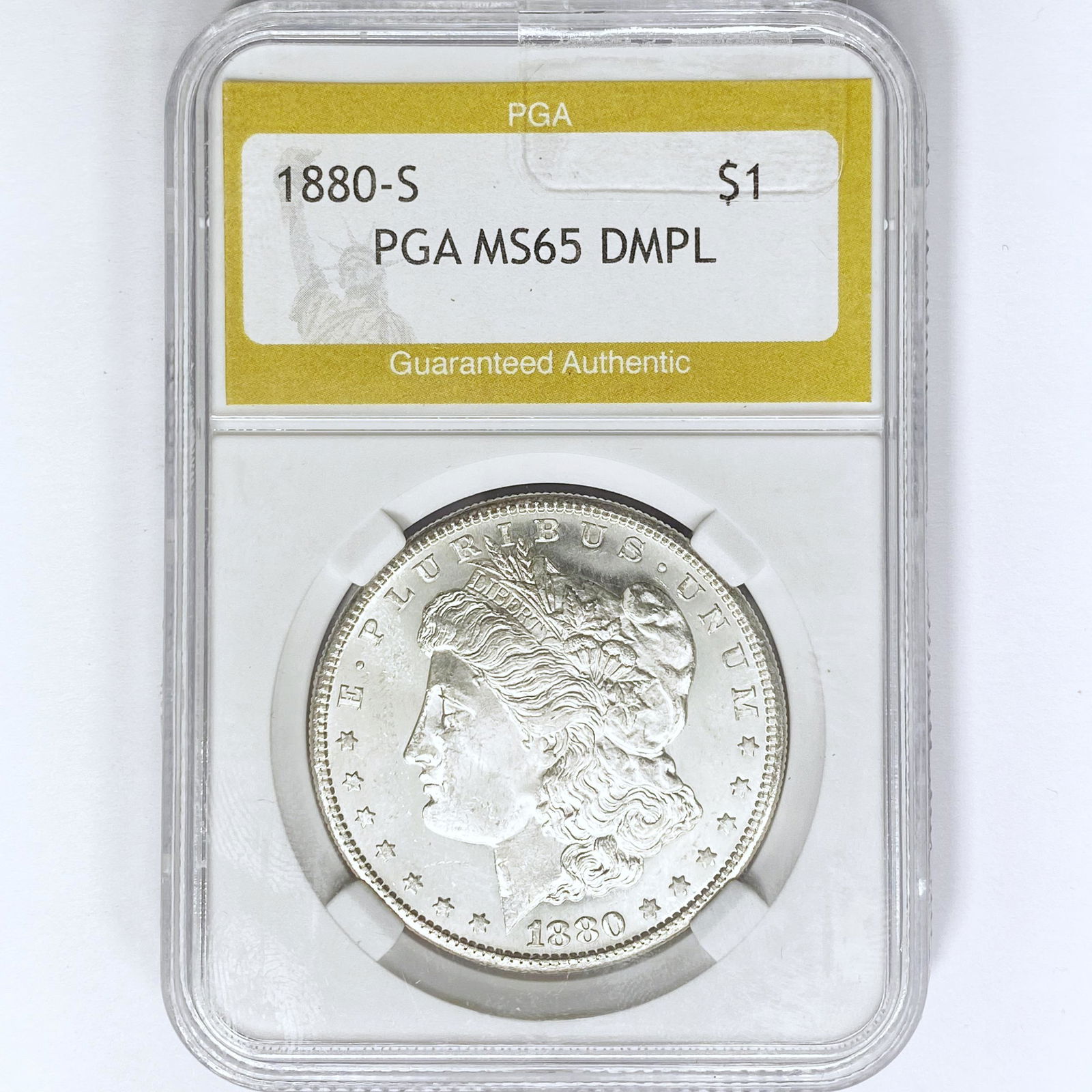 1880-S Morgan Silver Dollar PGA MS65 DMPL (1 of 2)