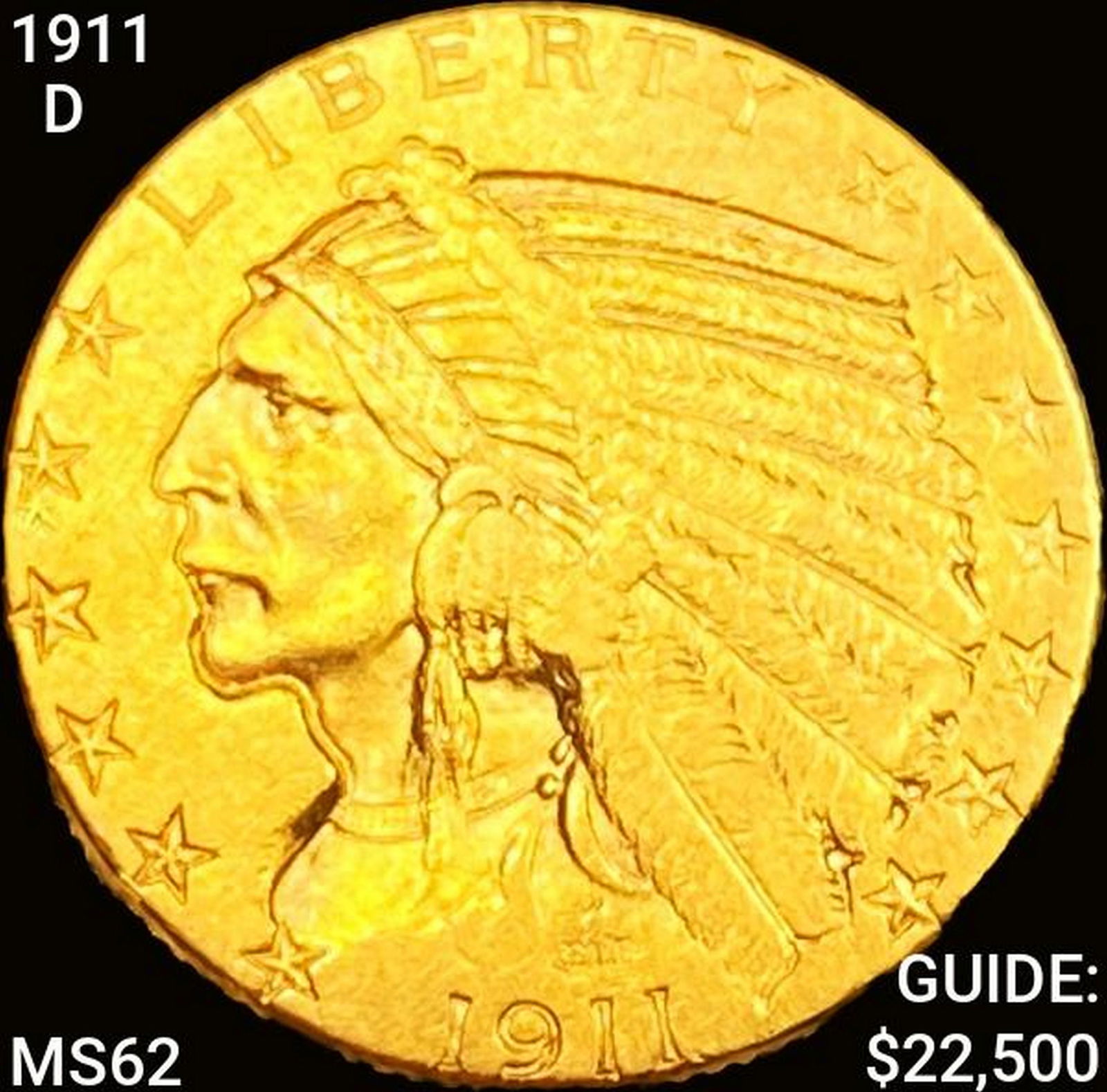 1911-D $5 Gold Half Eagle UNCIRCULATED (1 of 2)