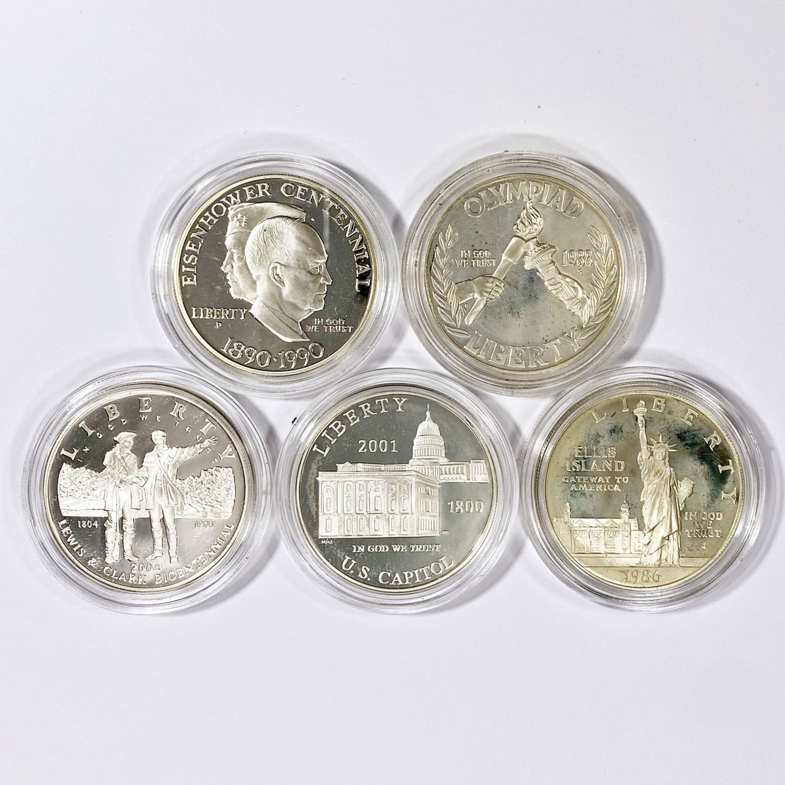 1986-2004 US Commem Silver Coins (5 Coins) (1 of 2)