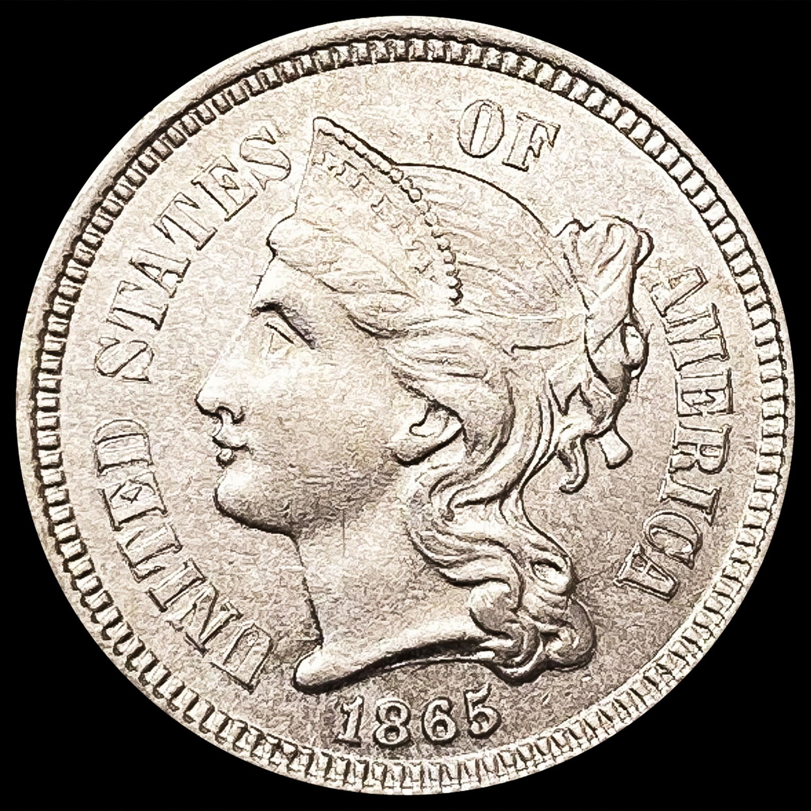 1865 Nickel Three Cent UNCIRCULATED (1 of 2)