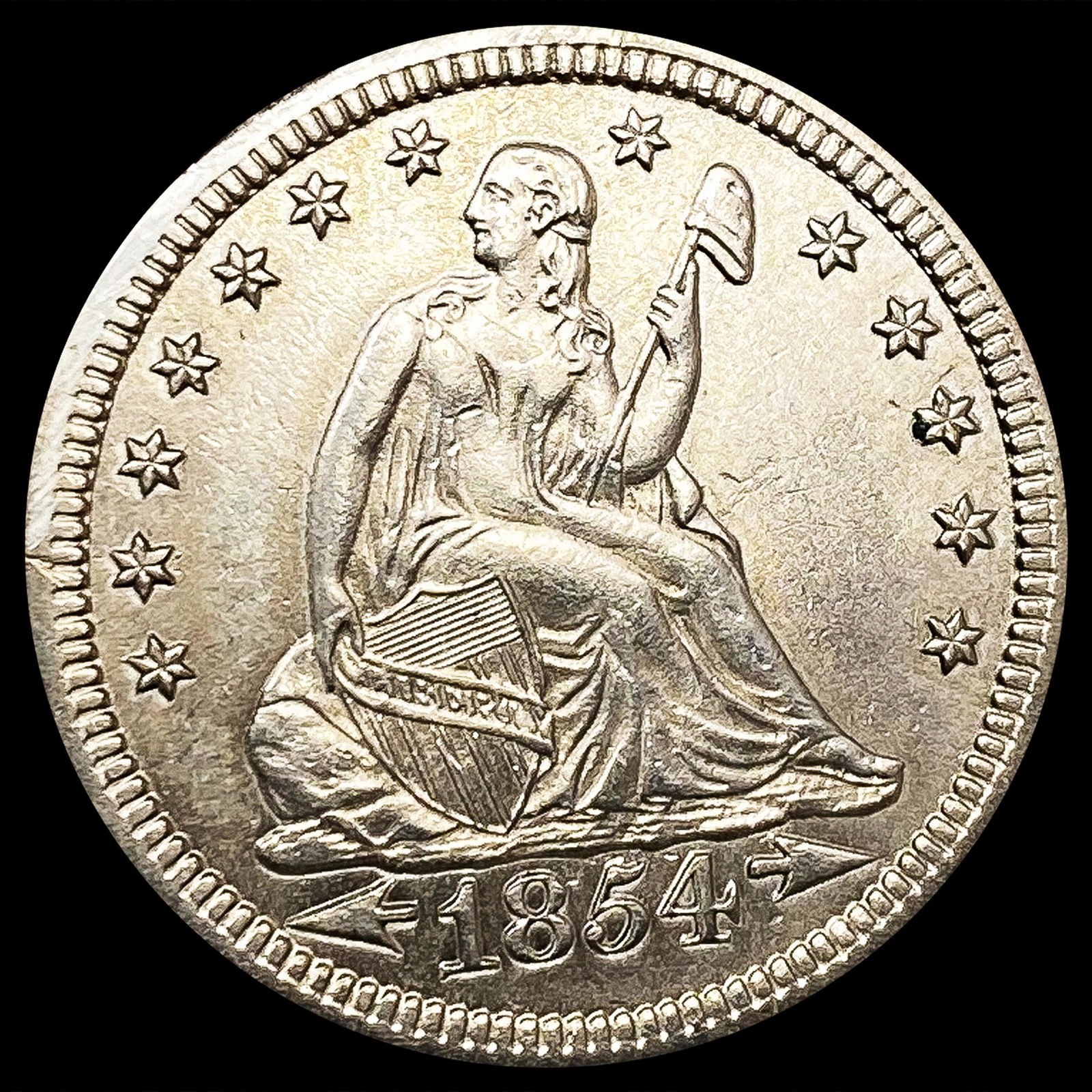 1854 Arws Seated Liberty Quarter UNCIRCULATED (1 of 2)