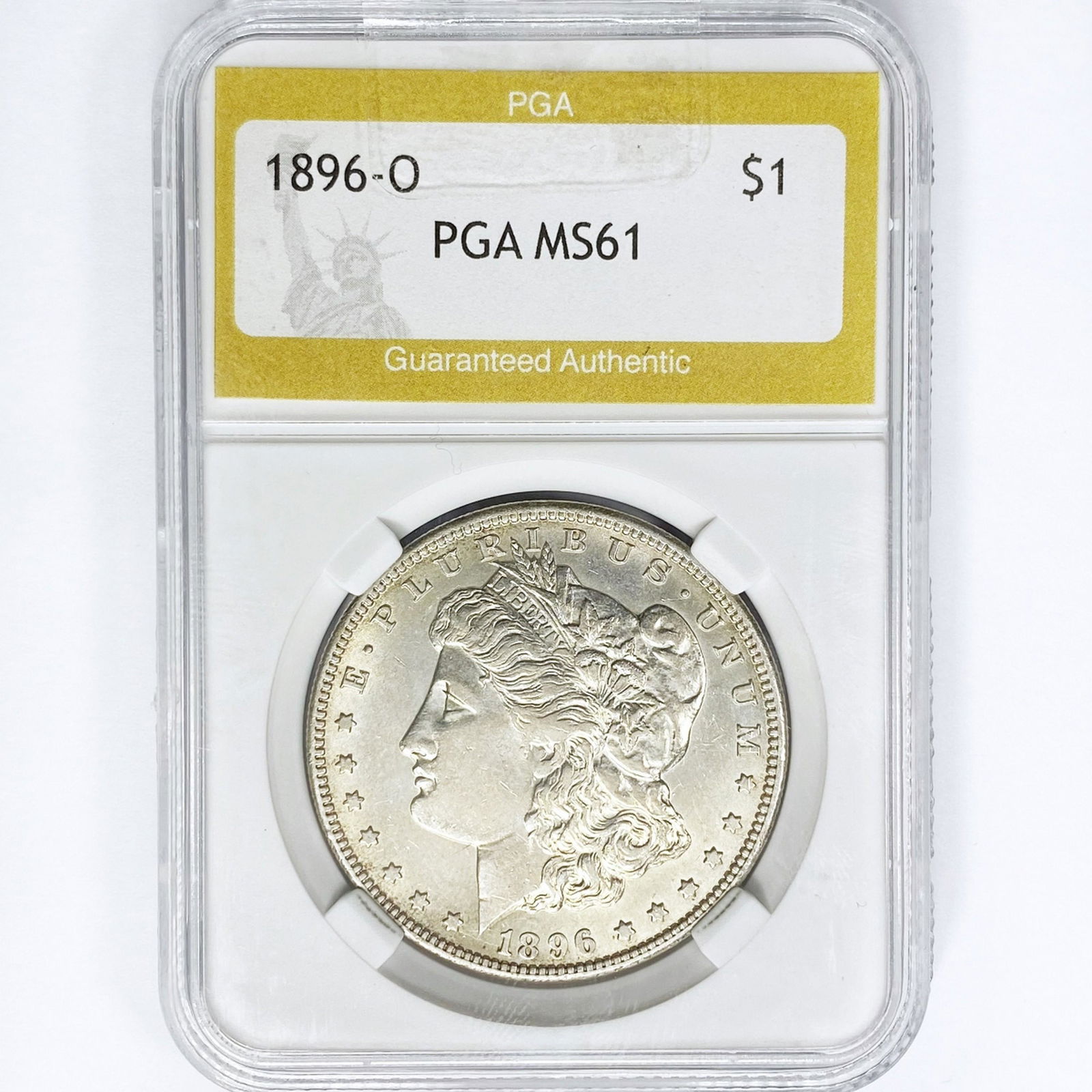 1896-O Morgan Silver Dollar PGA MS61 (1 of 2)