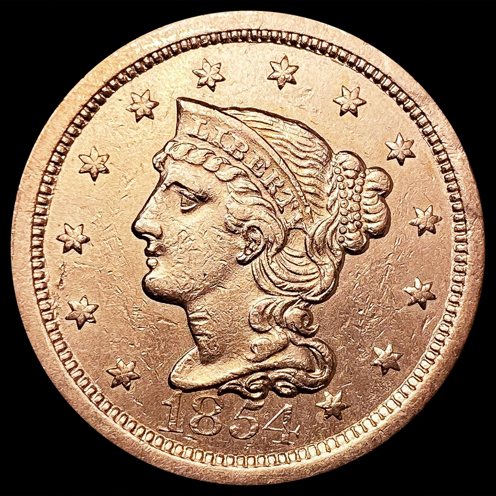 1854 Large Cent NEARLY UNCIRCULATED (1 of 2)