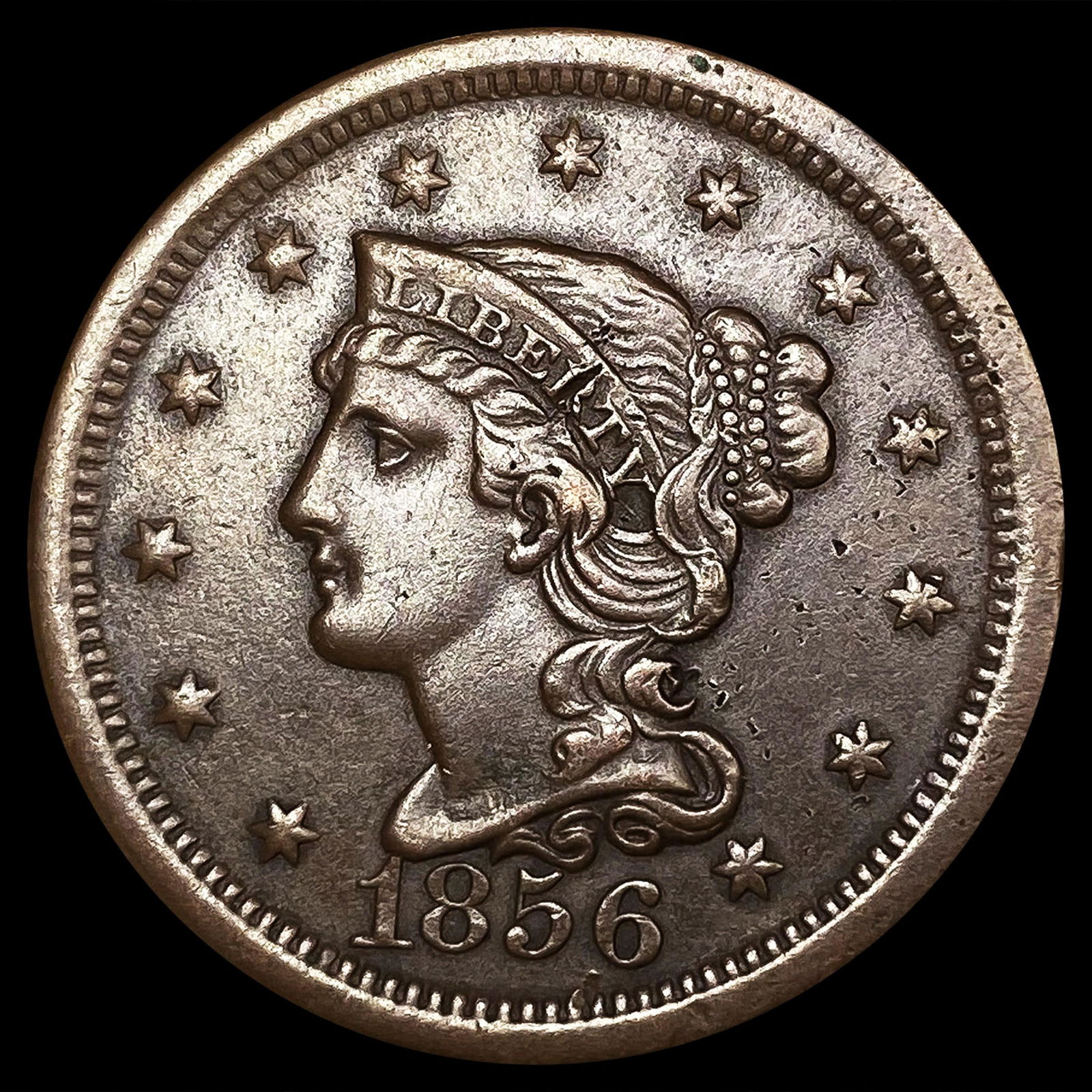 1856 Upright 5 Large Cent CLOSELY UNCIRCULATED (1 of 2)