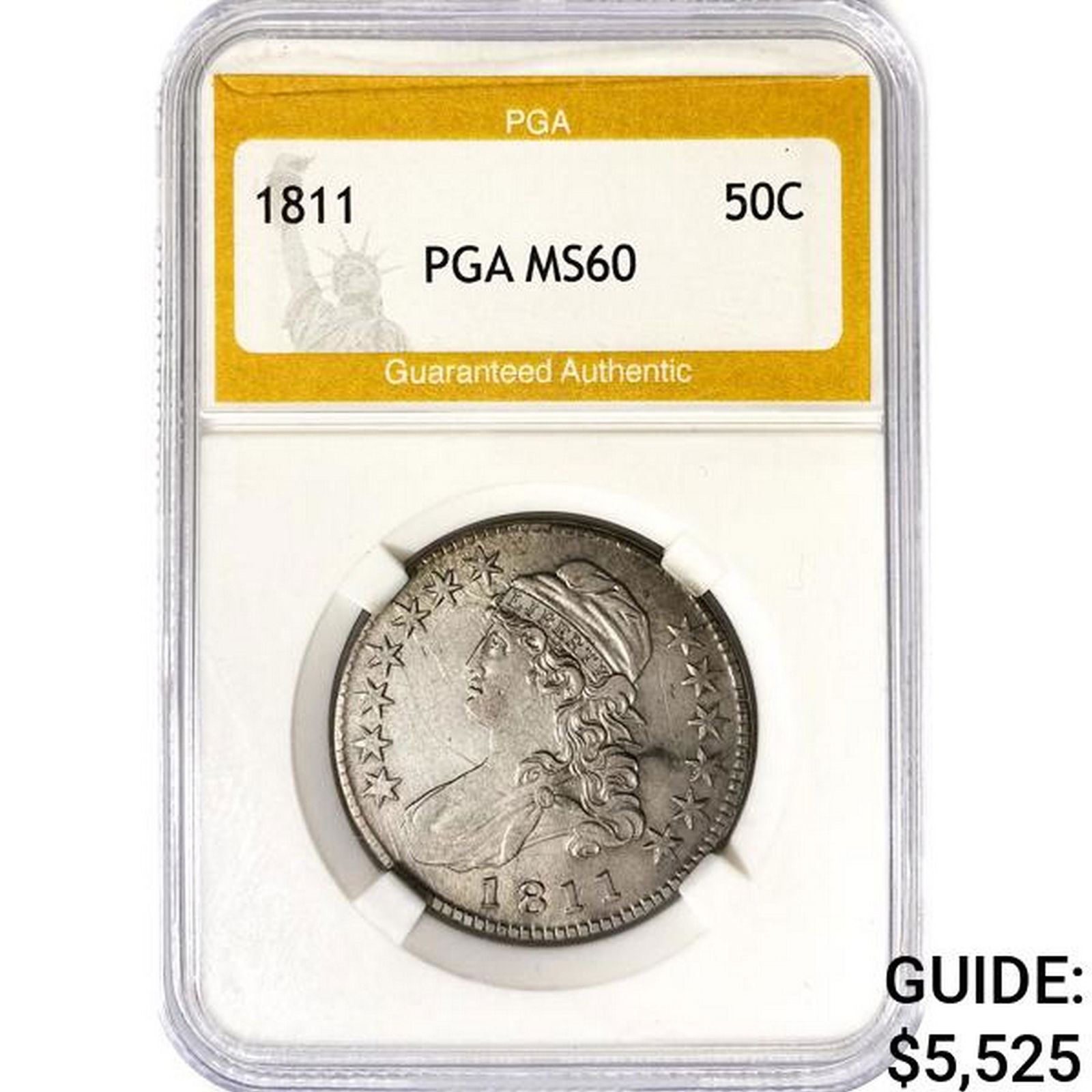1811 Capped Bust Half Dollar PGA MS60 (1 of 2)